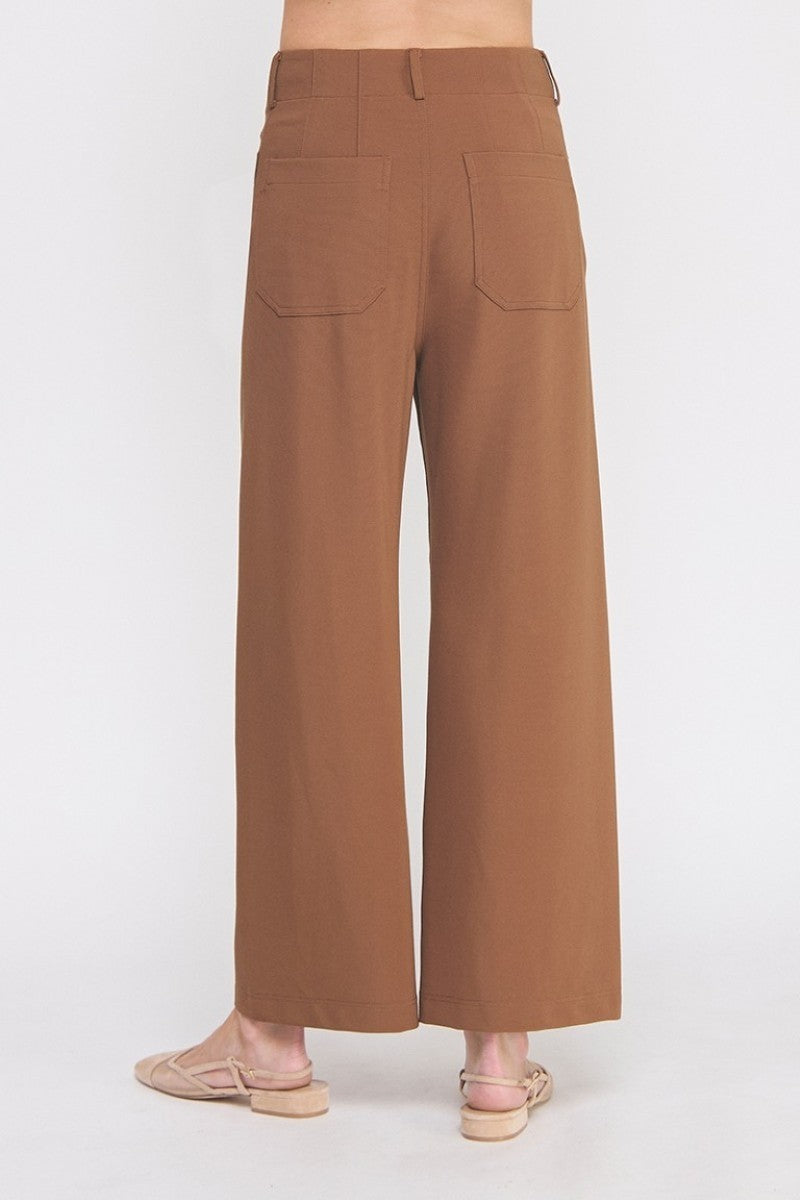 "Cambridge" Caramel Wide Leg Dress Pants