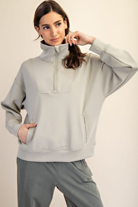 Rae Mode Curvy Scuba Pullover
