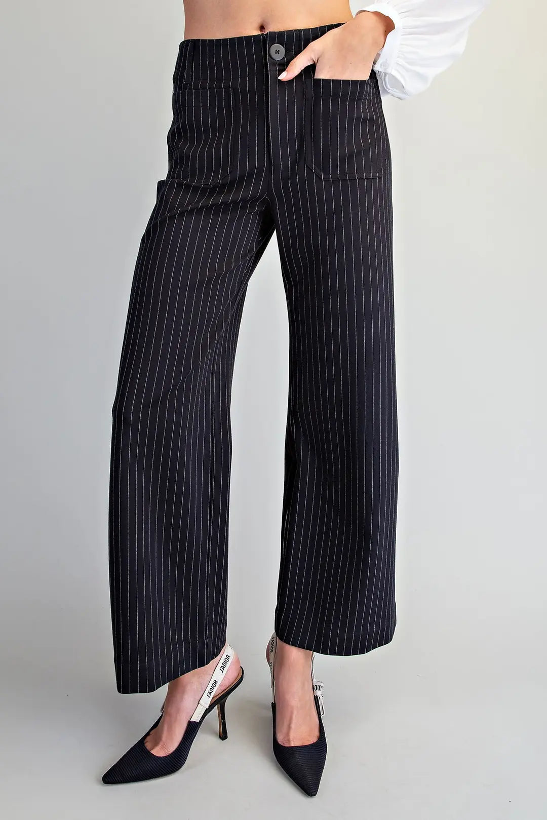 "Allie" Pinstripe Wide Leg Pants