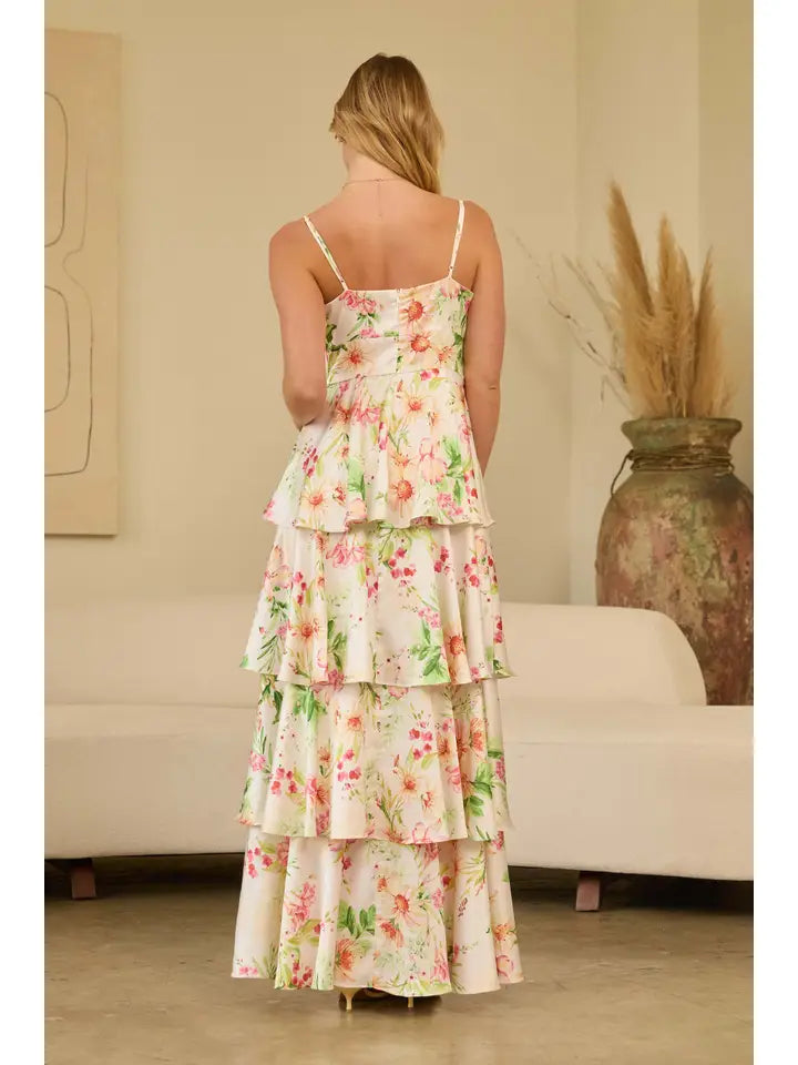 "Marcie" Ruffled Floral Maxi Dress