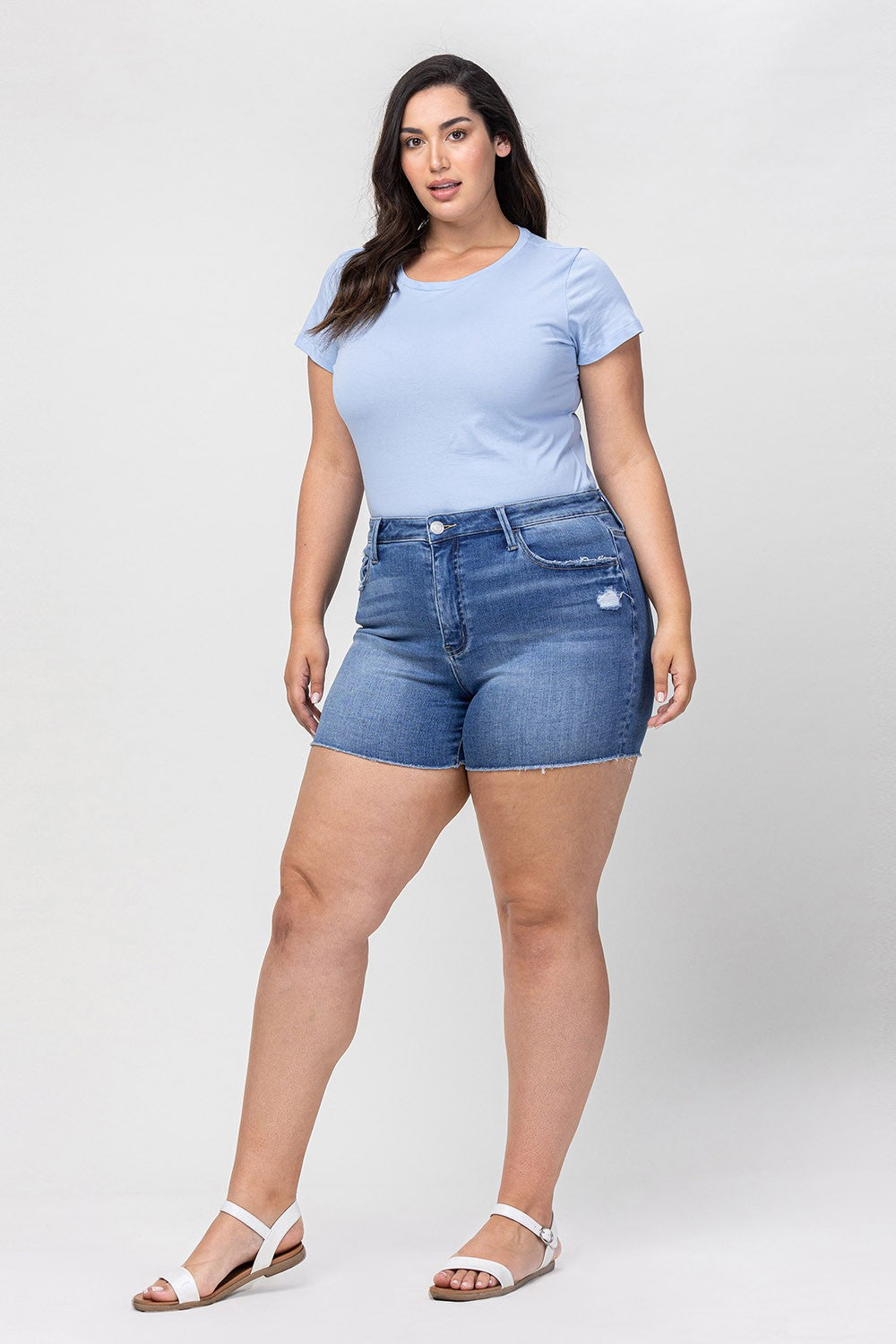 Vervet Rebecca Curvy Denim Shorts