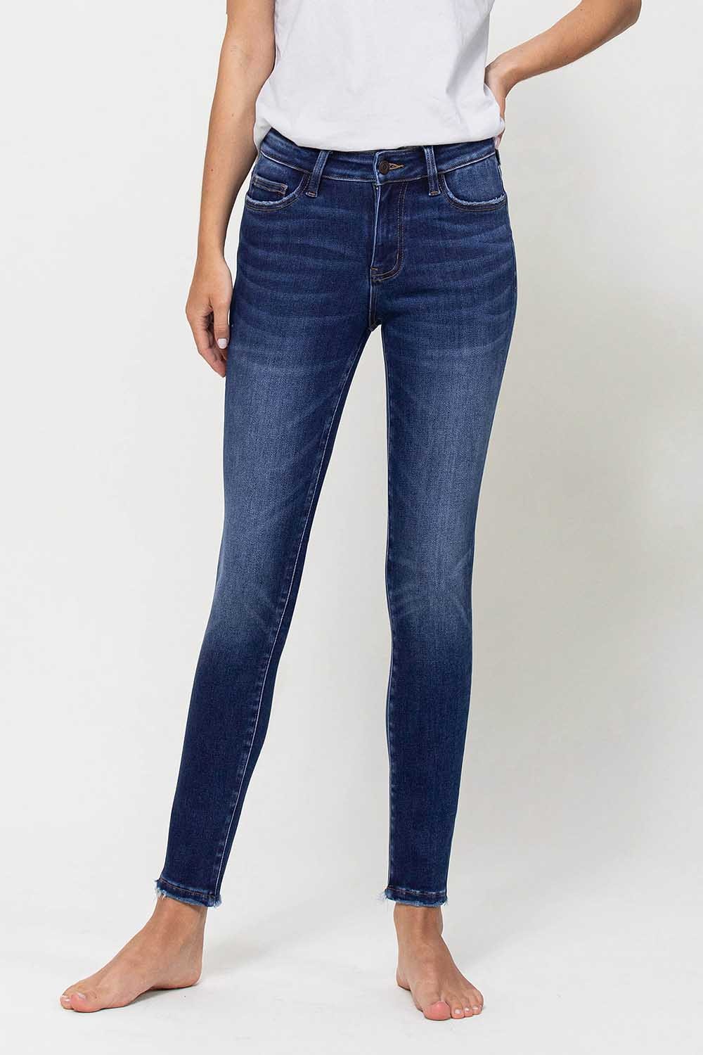 "CURVY" Mid Rise Ankle Skinny