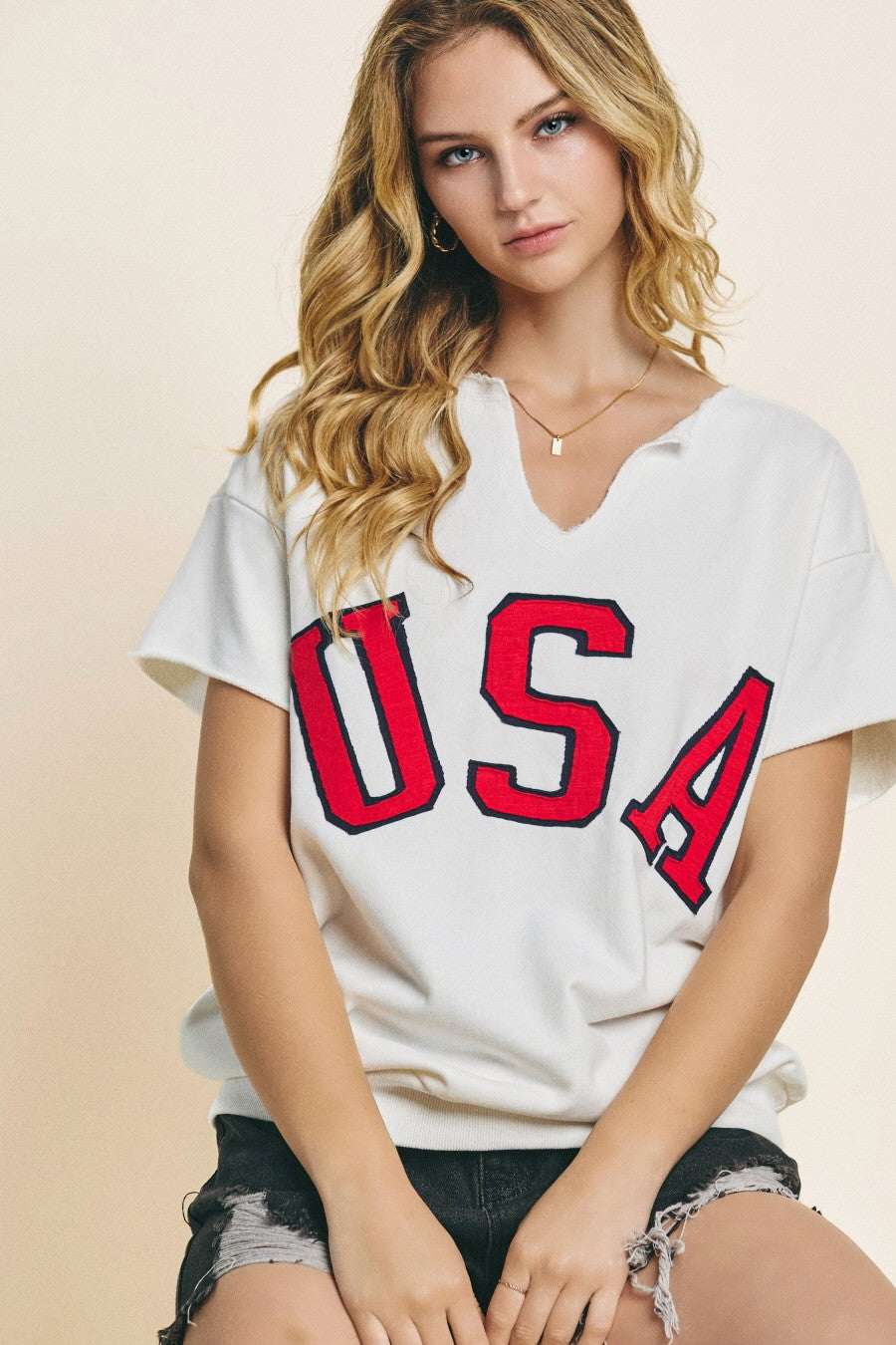 USA Short Sleeve Lightweight Sweatshirt