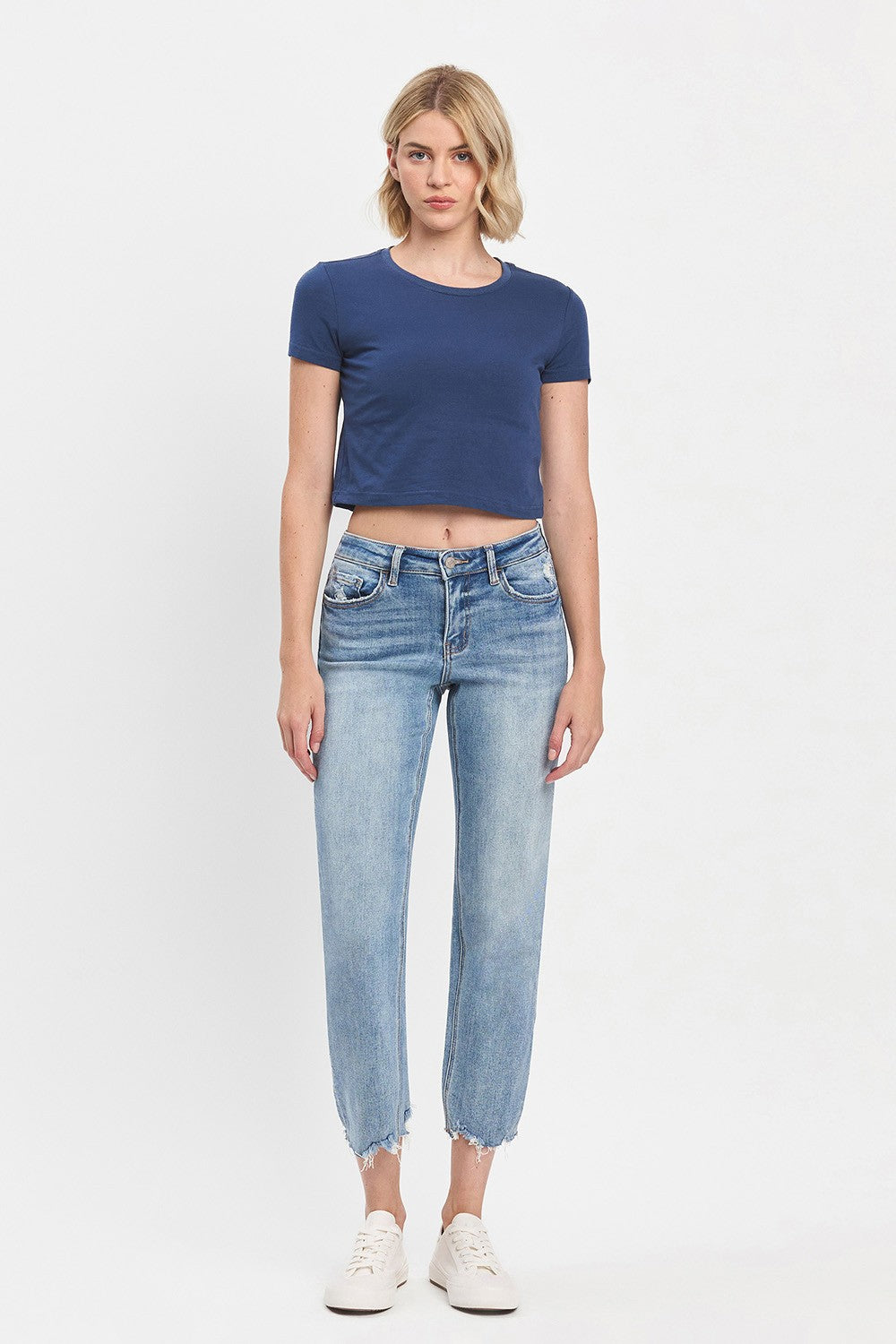 LOVERVET Mid Rise Straight Crop