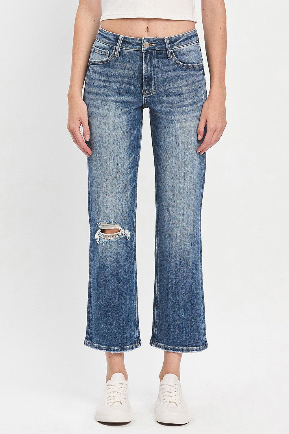 Classic High Rise Ankle Straight Jeans