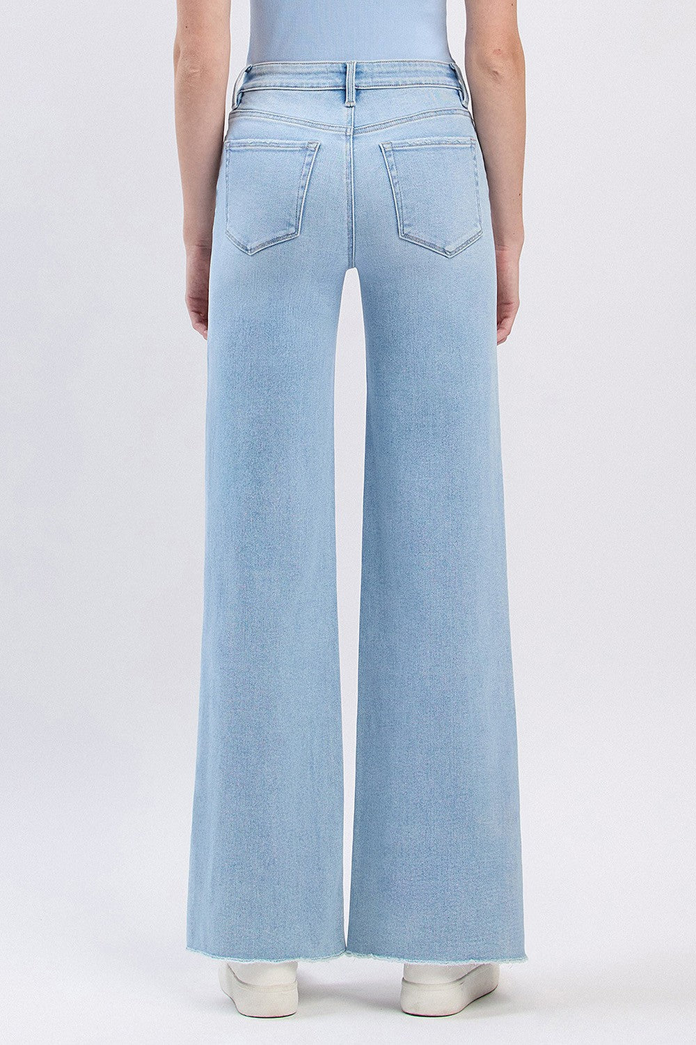 Vervet "Olivia" High Rise Full Length Wide Leg Light Wash Jeans
