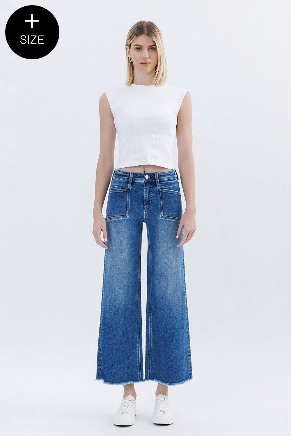 Lovervet High Rise Ankle Wide Leg Jeans