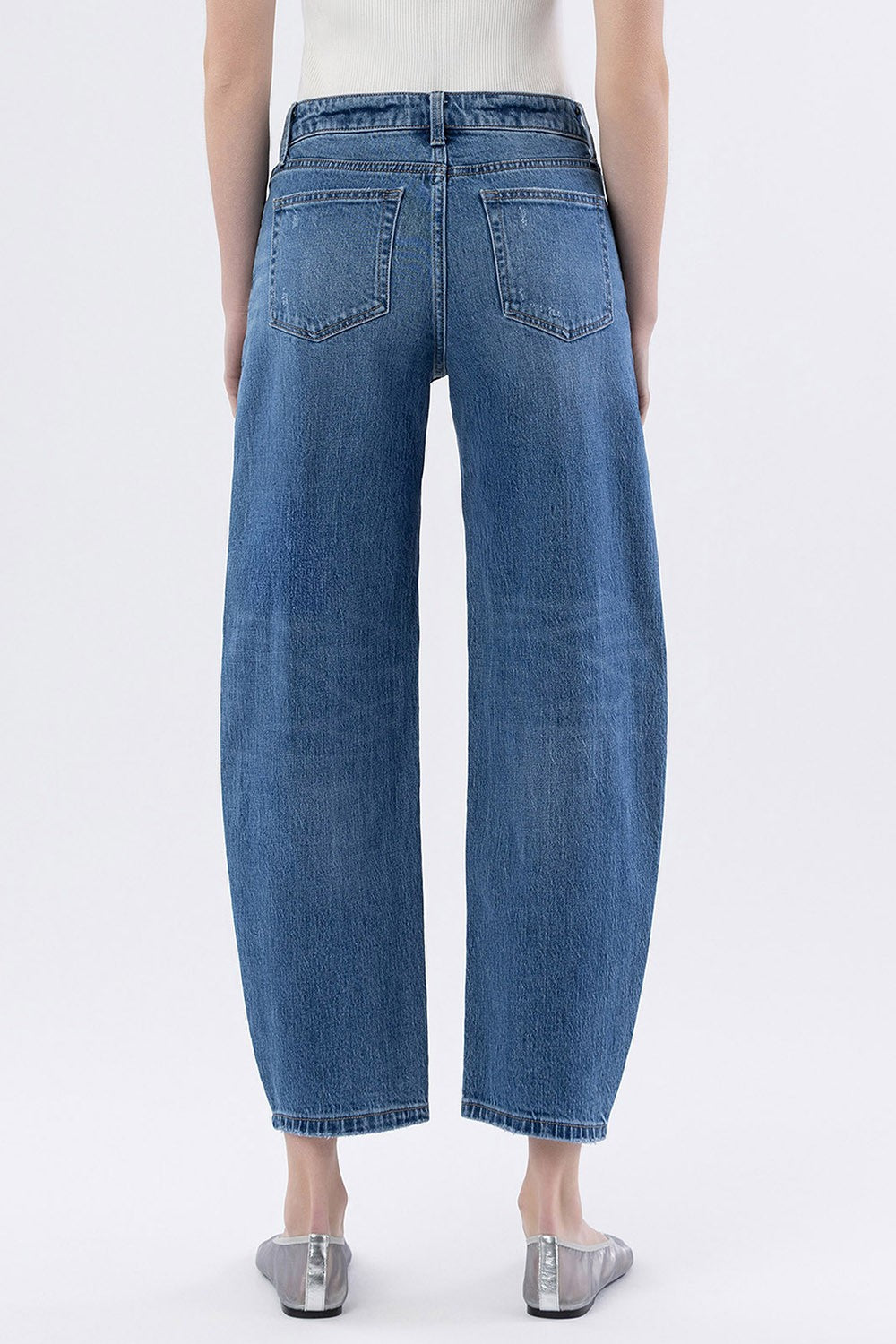 High Rise Mild Barrel Leg Jeans