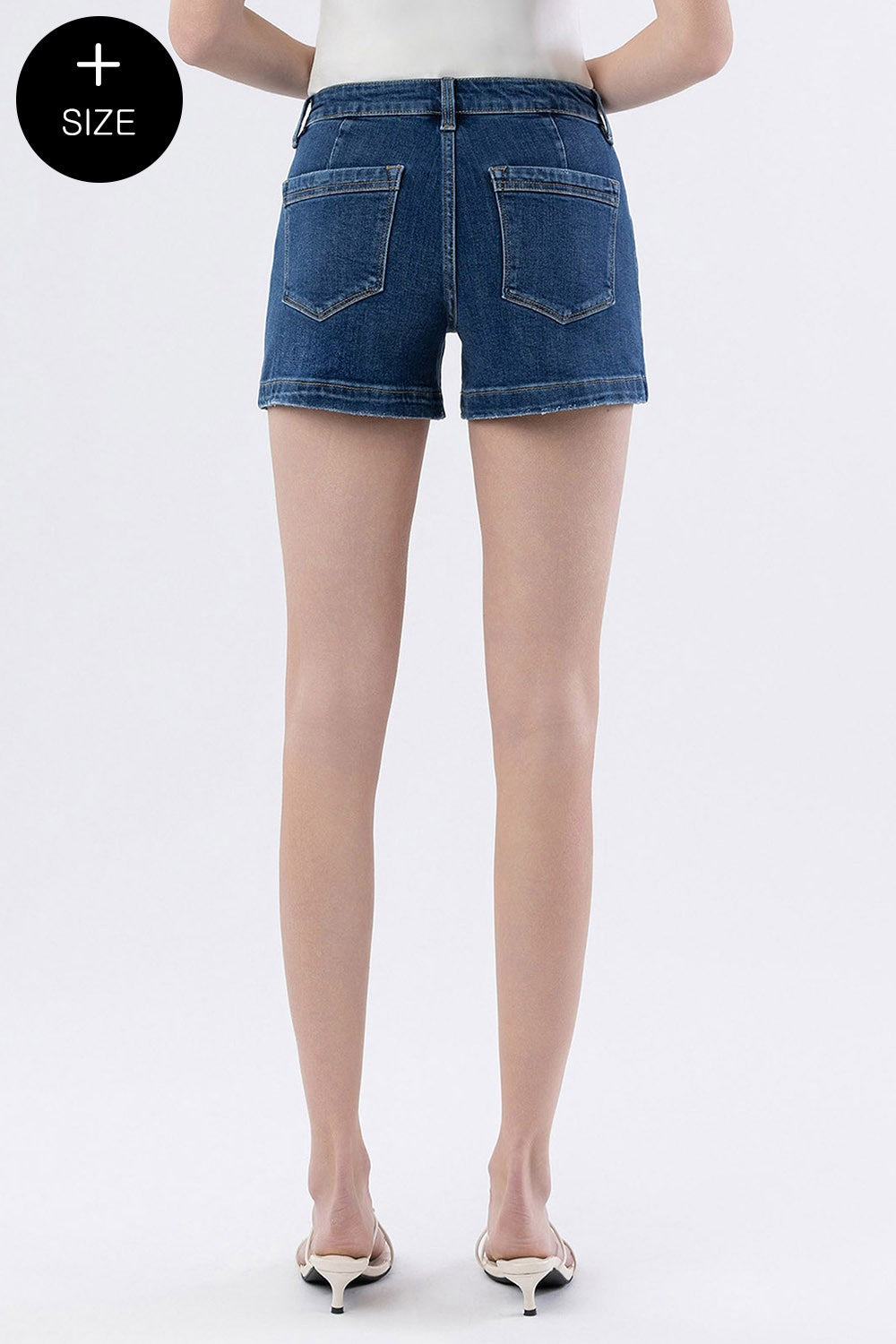 Vervet "Rebecca" Curvy High Rise Trouser Hem Jean Shorts