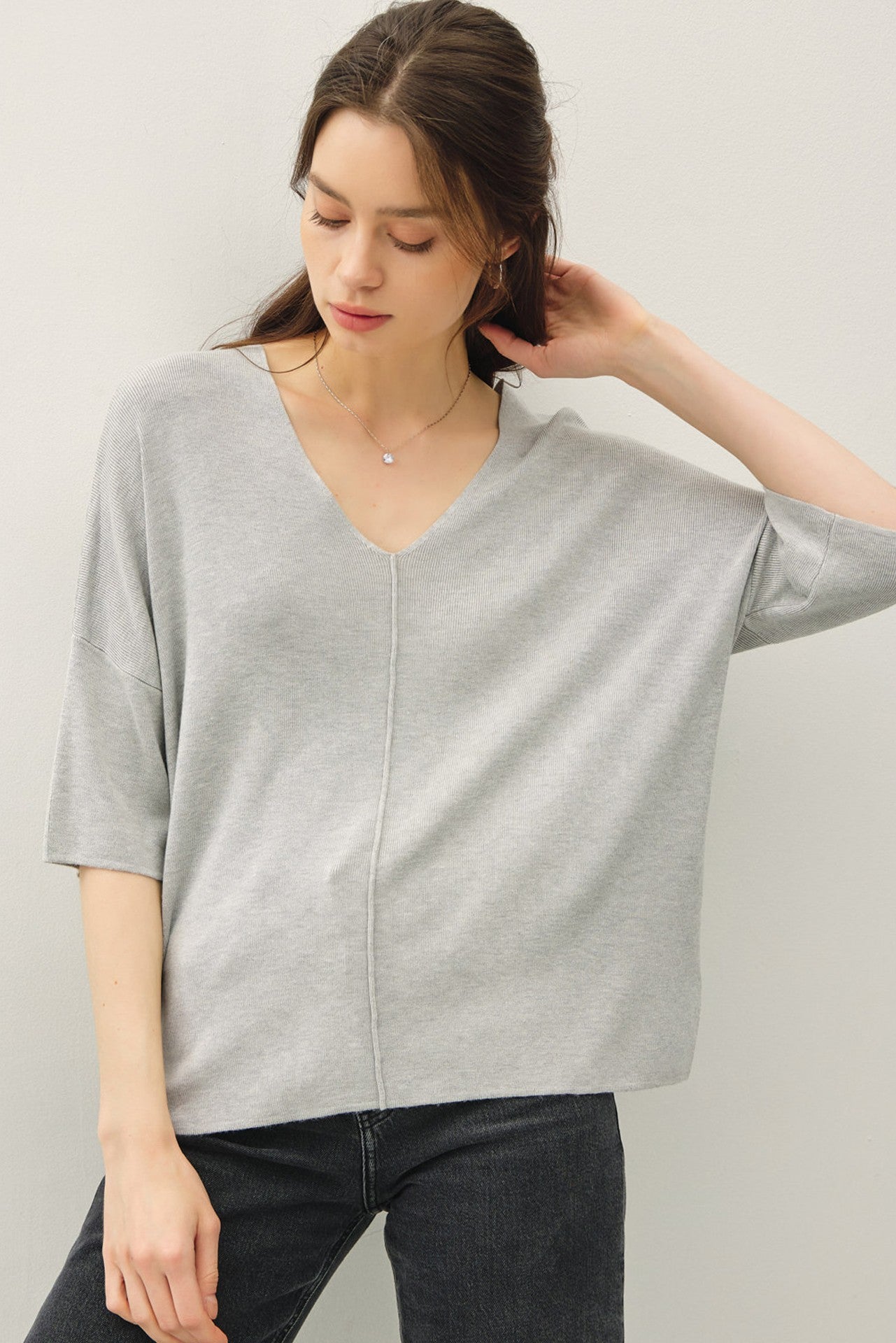 "Langston" Short Sleeve Line Detail Sweater (multiple colors)