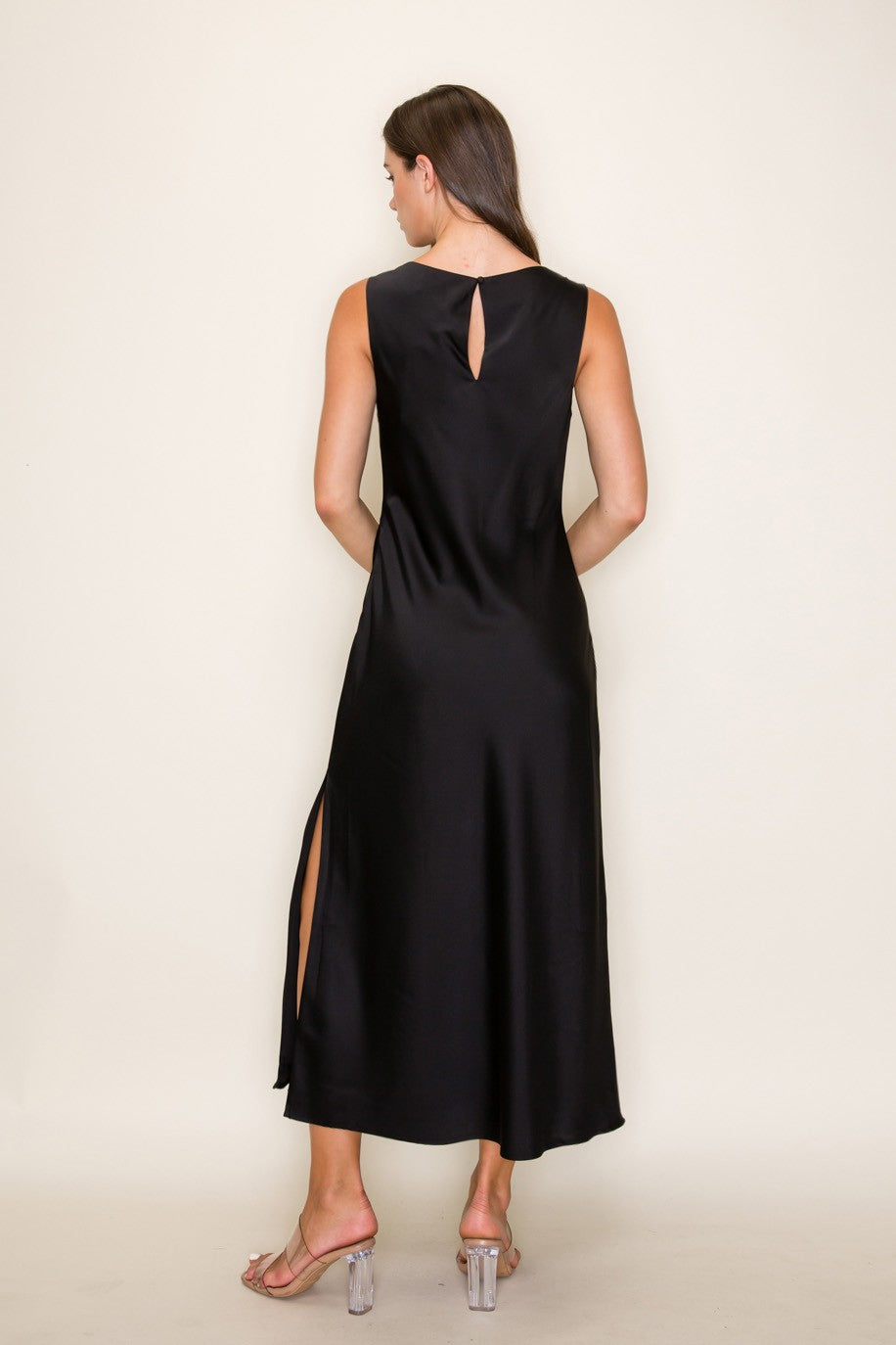 "Kimberly" Satin Cowl Neck Midi Dress (Multiple Colors)