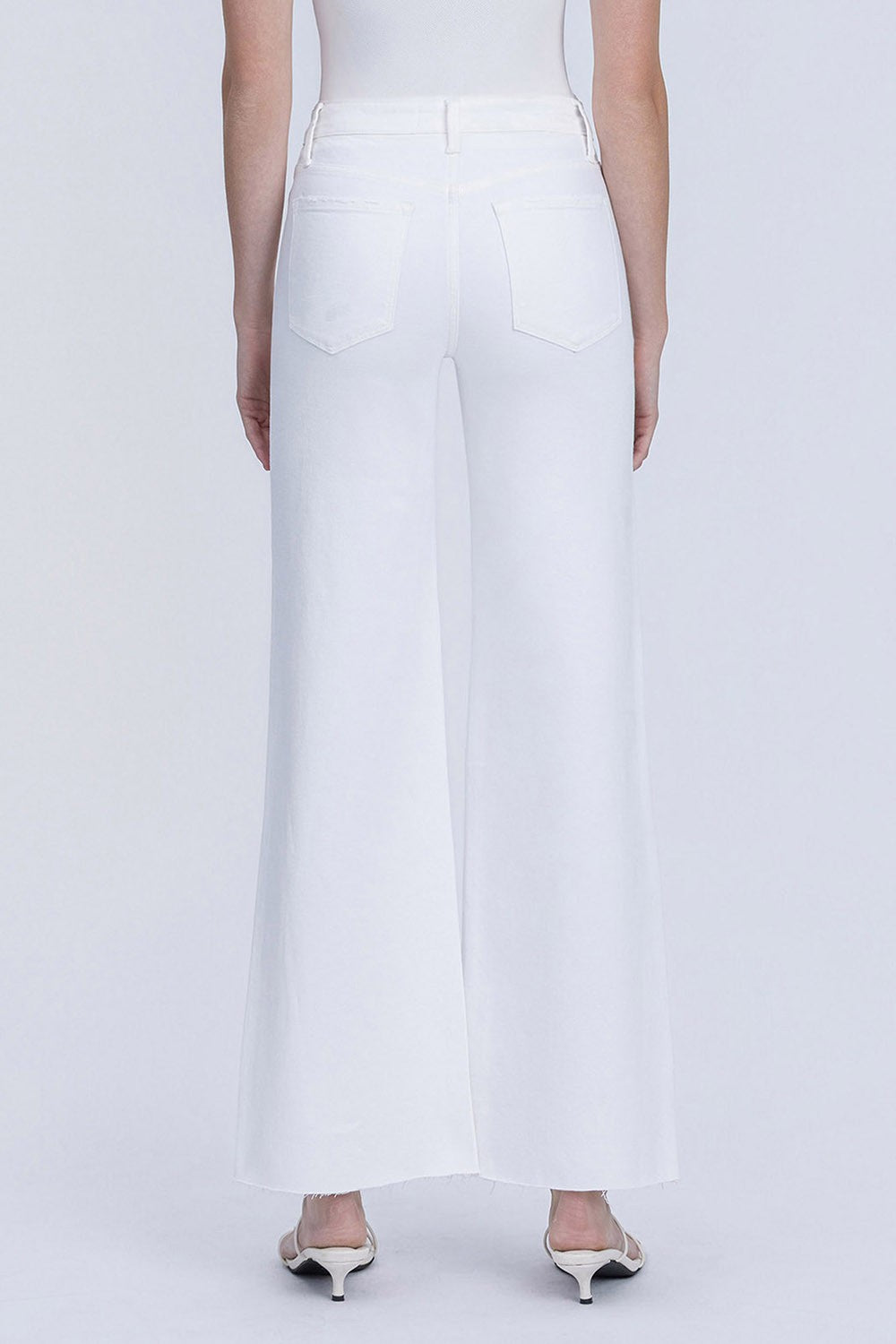 Vervet High Rise Stacked Waistband Optic White Wide Jeans