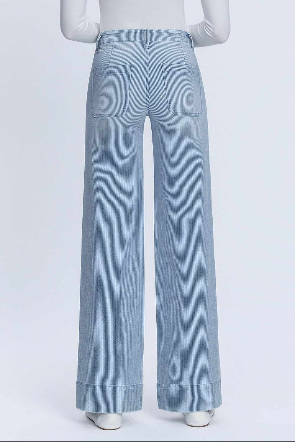 Vervet Patch Pocket Striped Wide Jeans