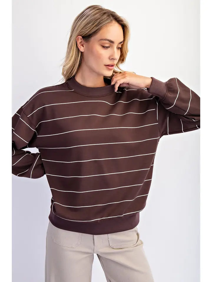 "Sam" Striped Crewneck Sweatshirt