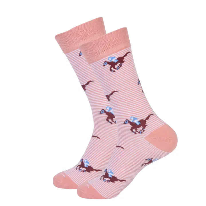 "Hitting the Hay" Horse Racing Socks