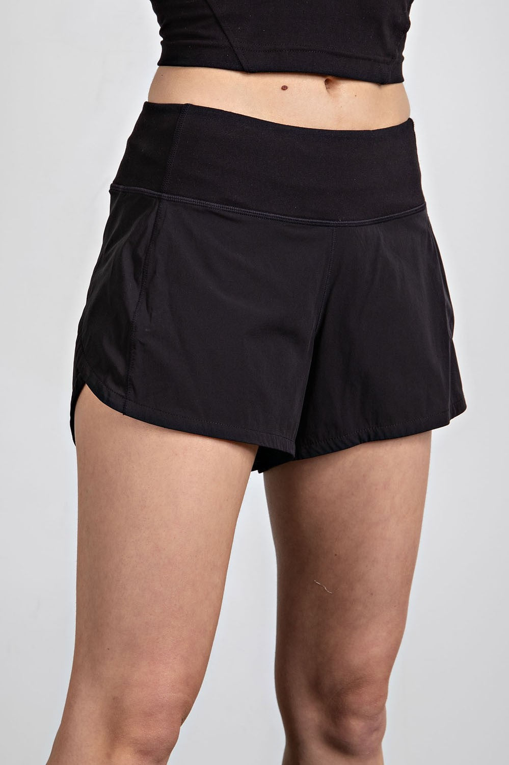 "Ray Mode" Stretch Woven And Butter Soft Combination Active Shorts