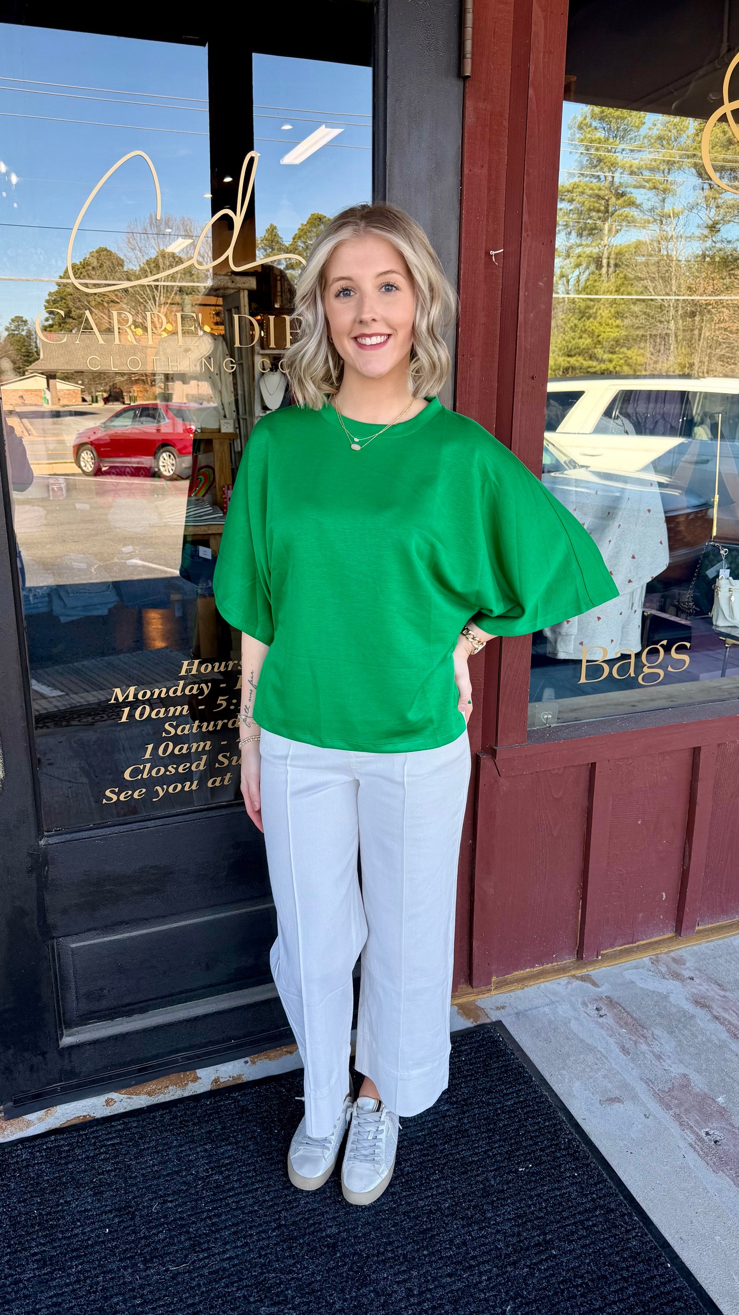 "Nadia" Round Neck Relaxed Top (Multiple Colors)