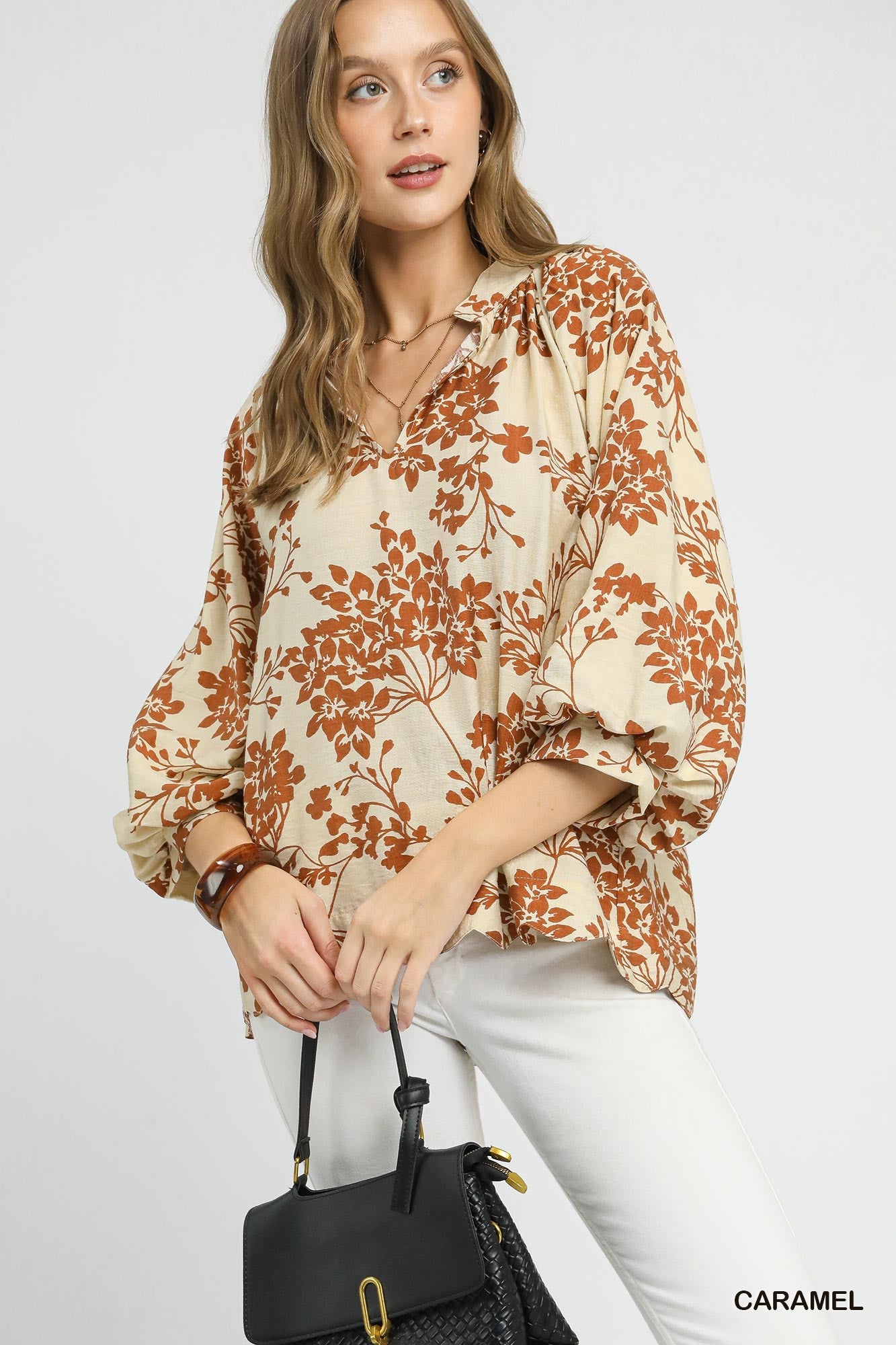"Blondie" Floral V-neck Top (Full Run)