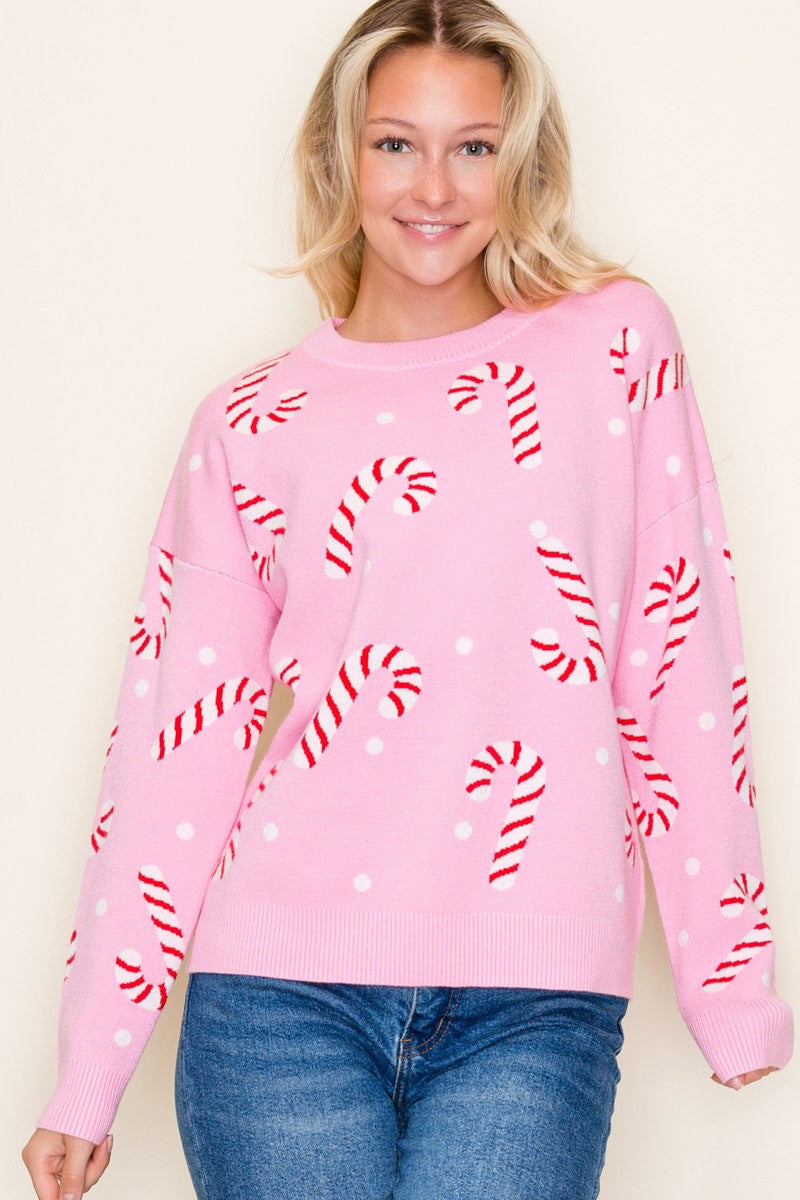 Candy Cane Knit Sweater