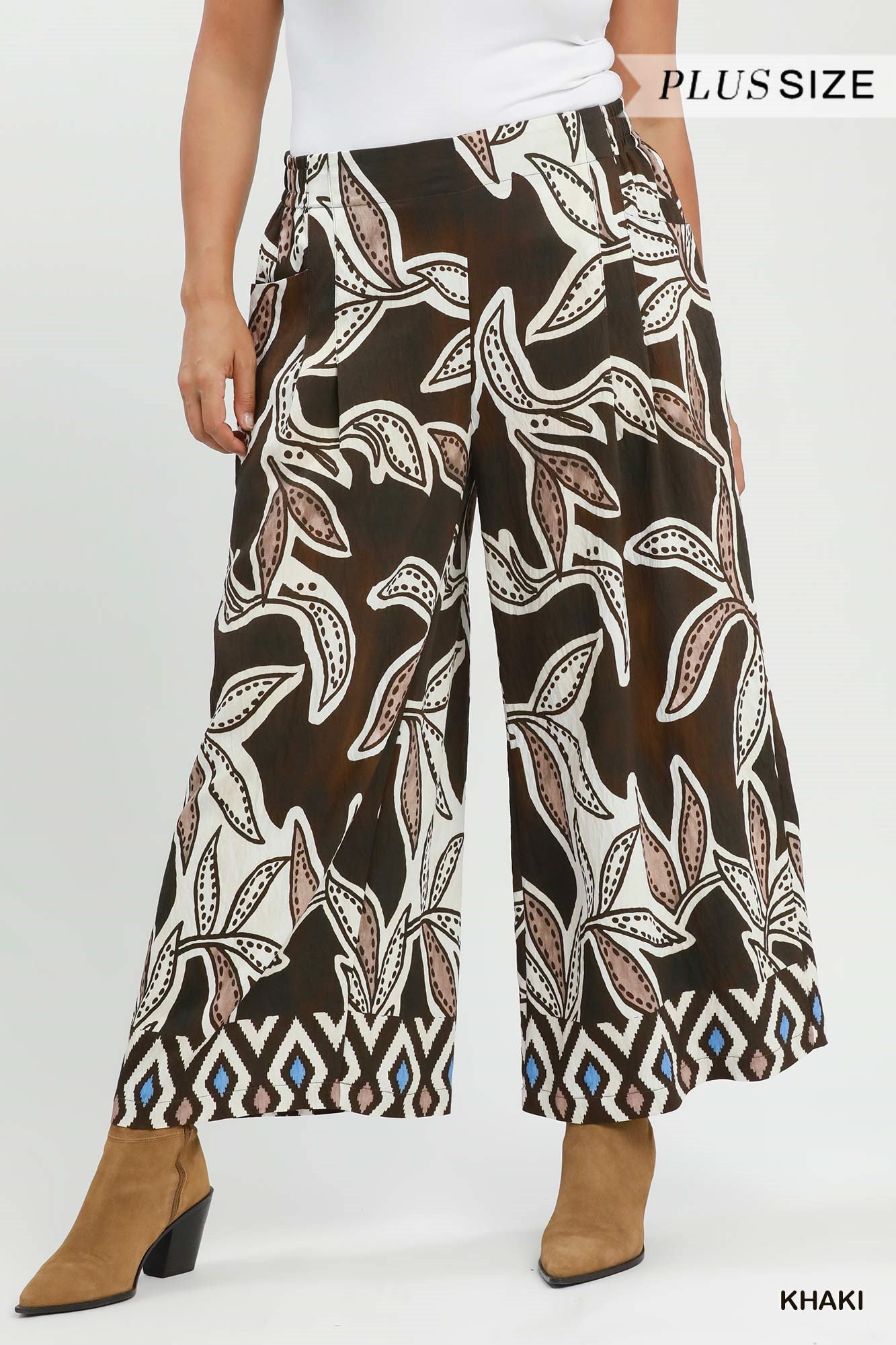 "Riley" Botanical Print Wide Leg Pants (S-2XL)