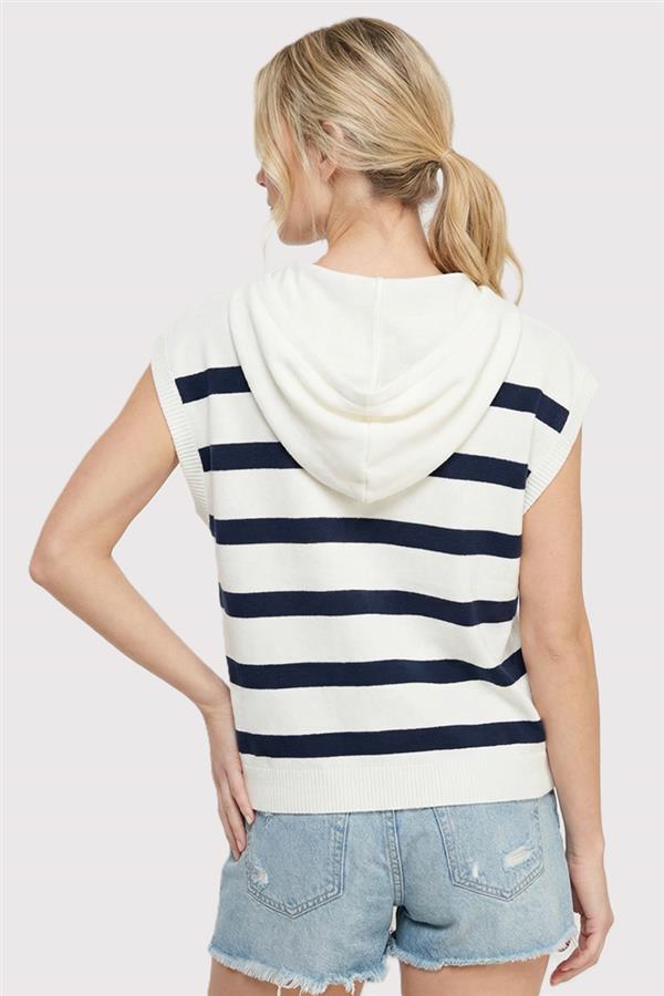 "Ashlee" Striped Hoodie Sweater Top