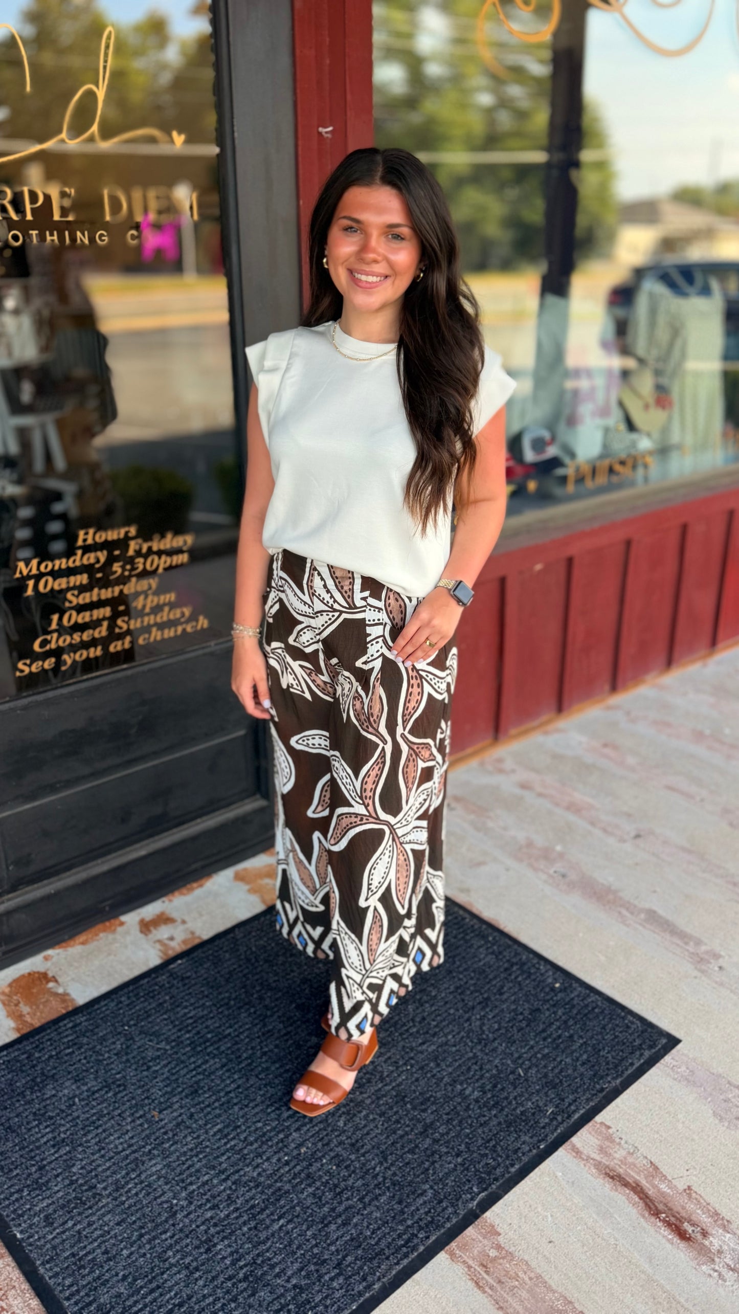"Riley" Botanical Print Wide Leg Pants (S-2XL)