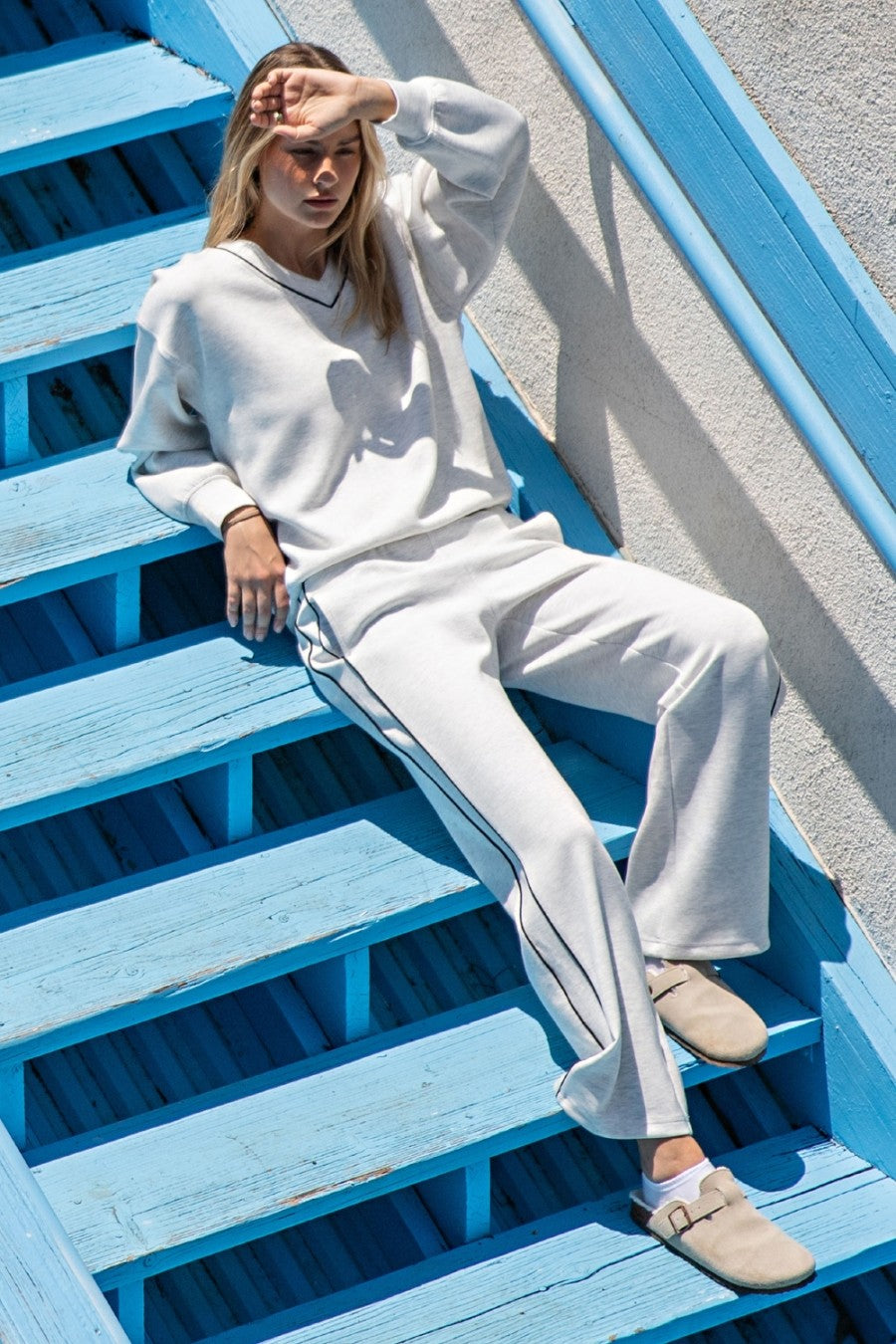 "Tinley" Grey w/ Black Piping Detail Scuba Set