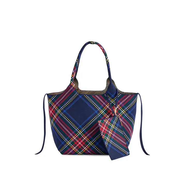 Shiraleah Blue Plaid Robbie Tote