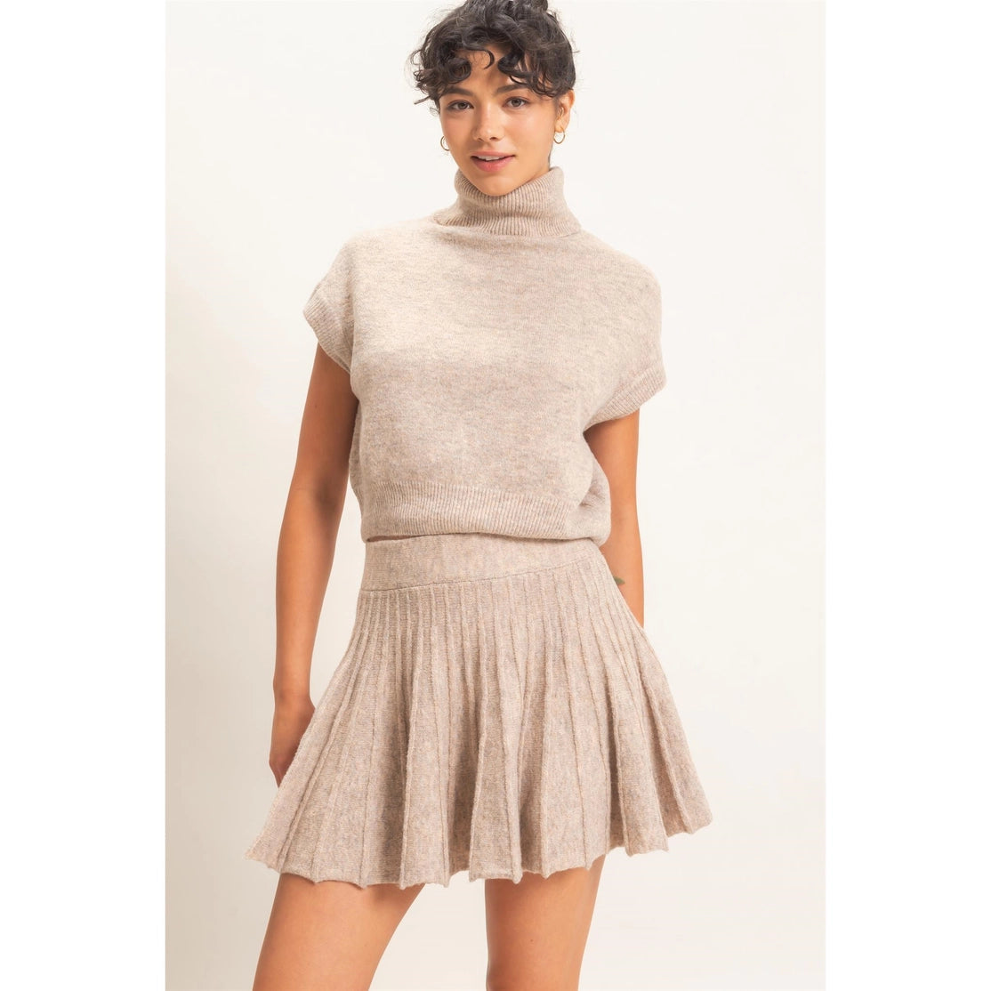 "Tay" Turtleneck Sweater Skirt Set