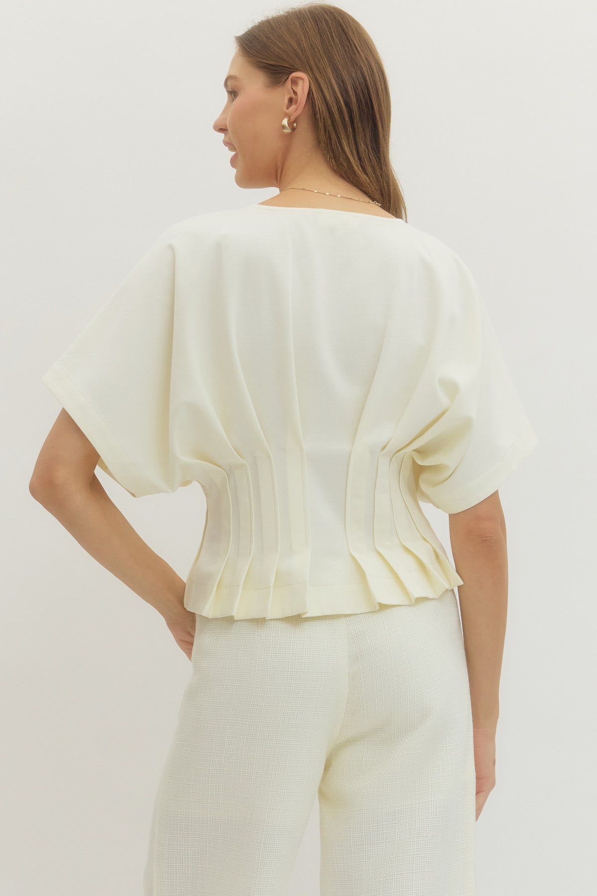 "Kerry" Pleated Cinch Top