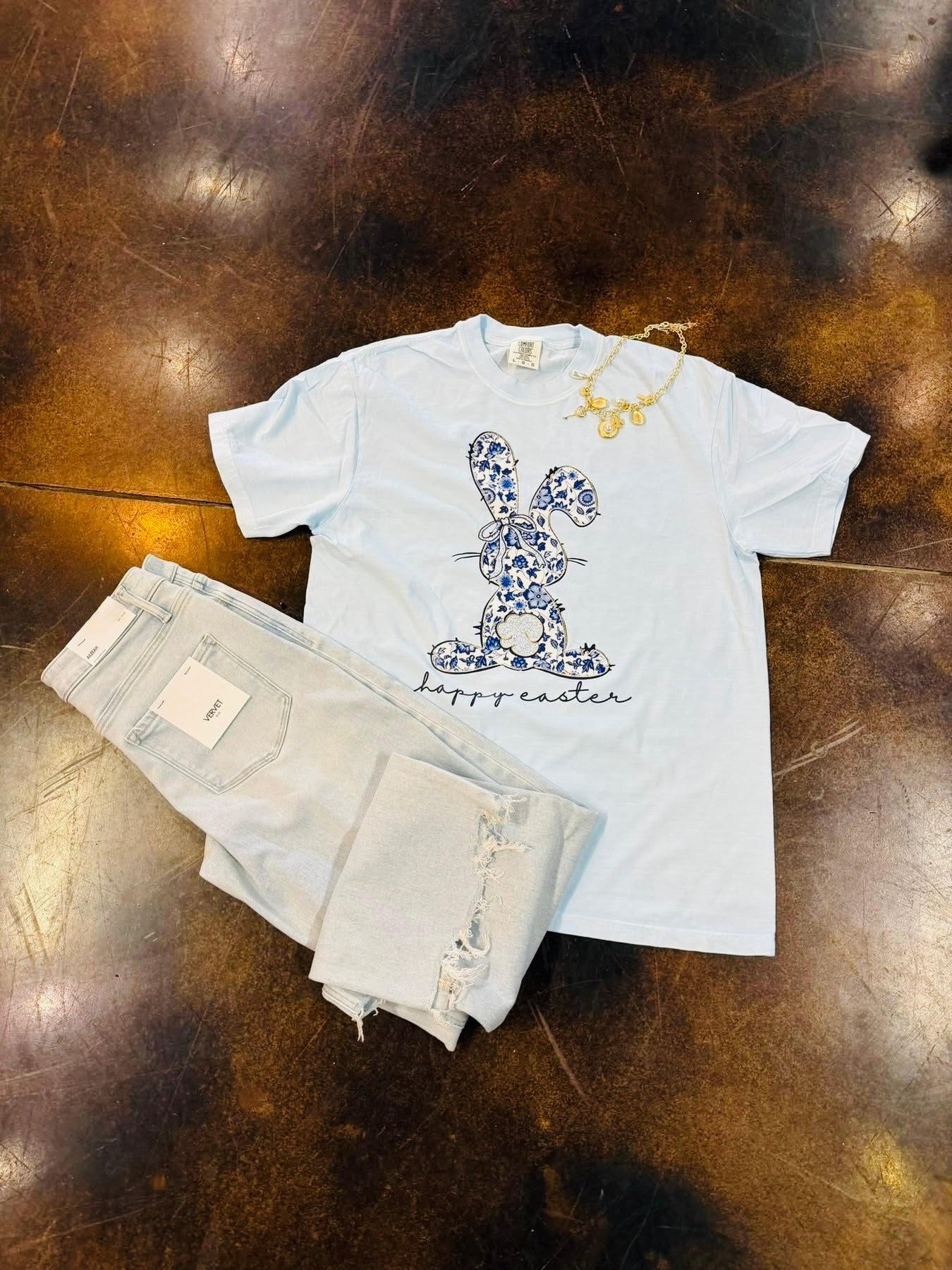 Floral Bunny Easter Shirt