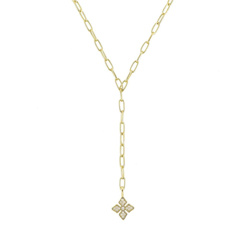 Natalie Wood Shine Bright Cross Lariat Necklace (GOLD)