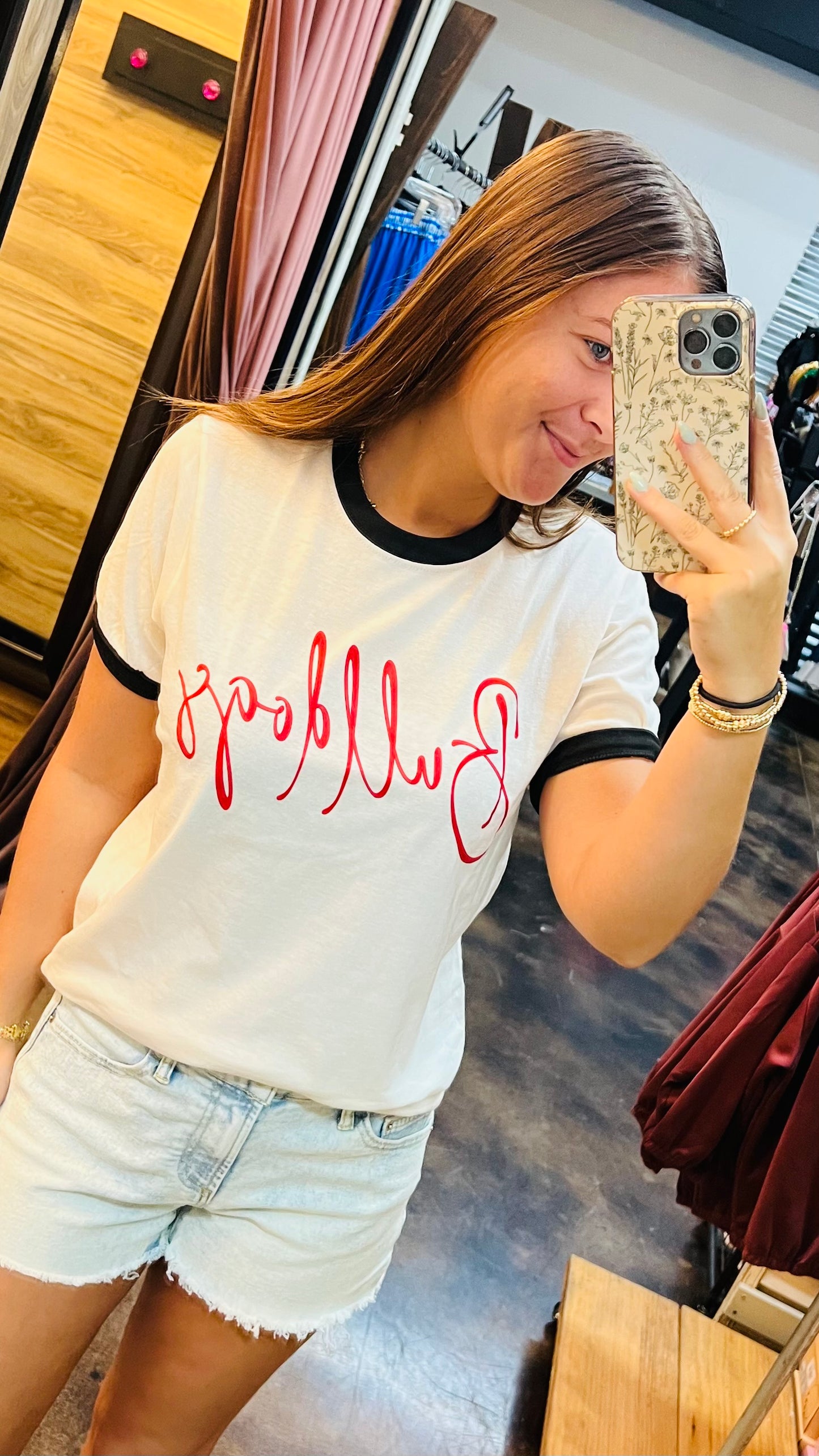 Cursive Bulldogs Raglan Tee