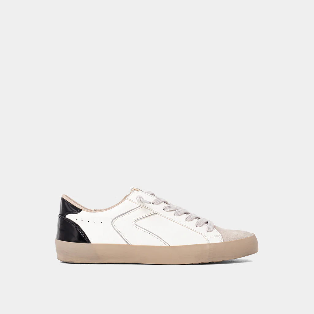 SHUSHOP Robbie Black Patent Heel Sneaker