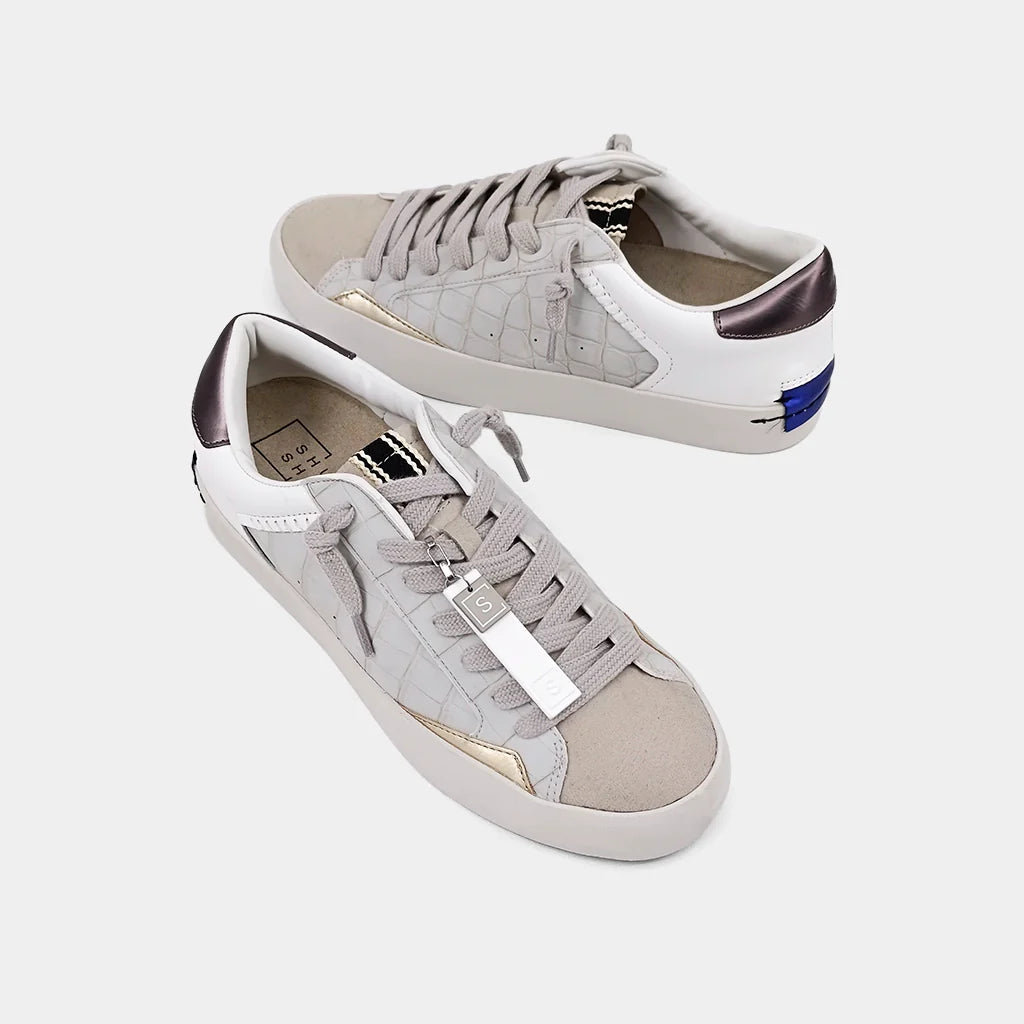 SHUSHOP Ruby Grey Croco Sneaker