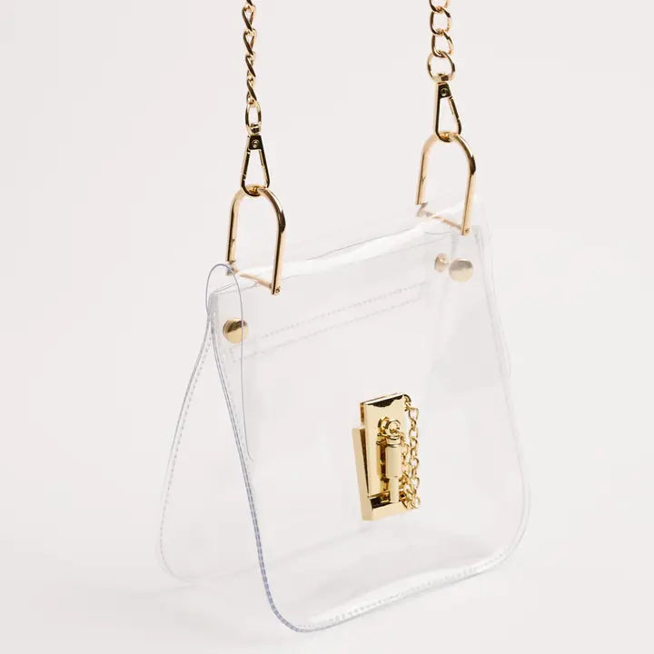 "Tatum" Clear and Gold Crossbody