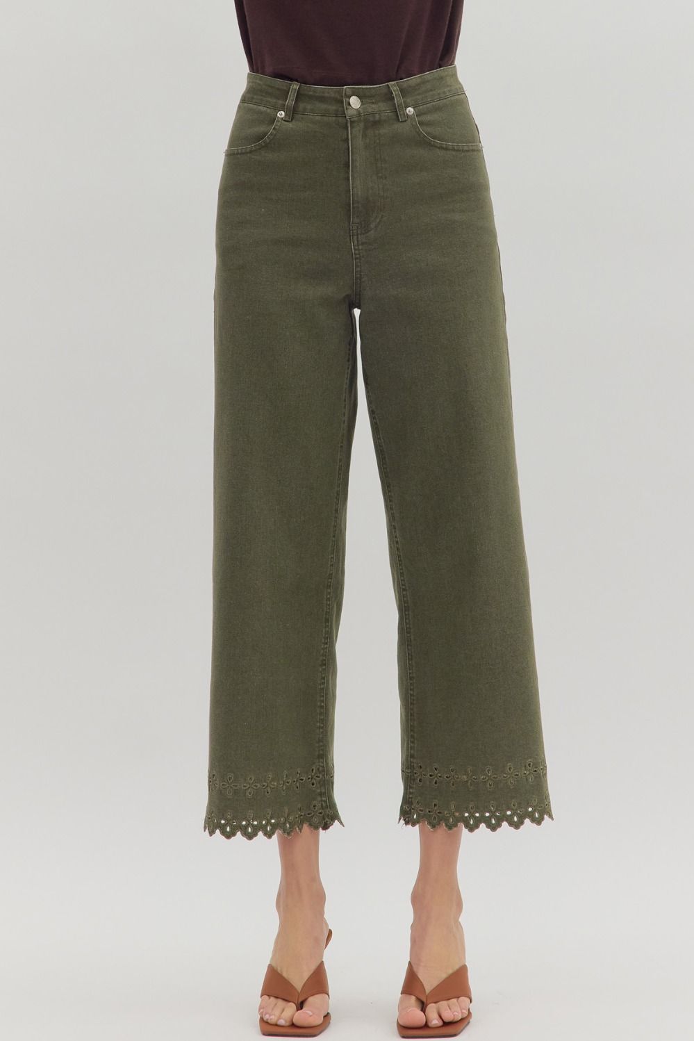"Dixie" Eyelet denim pants