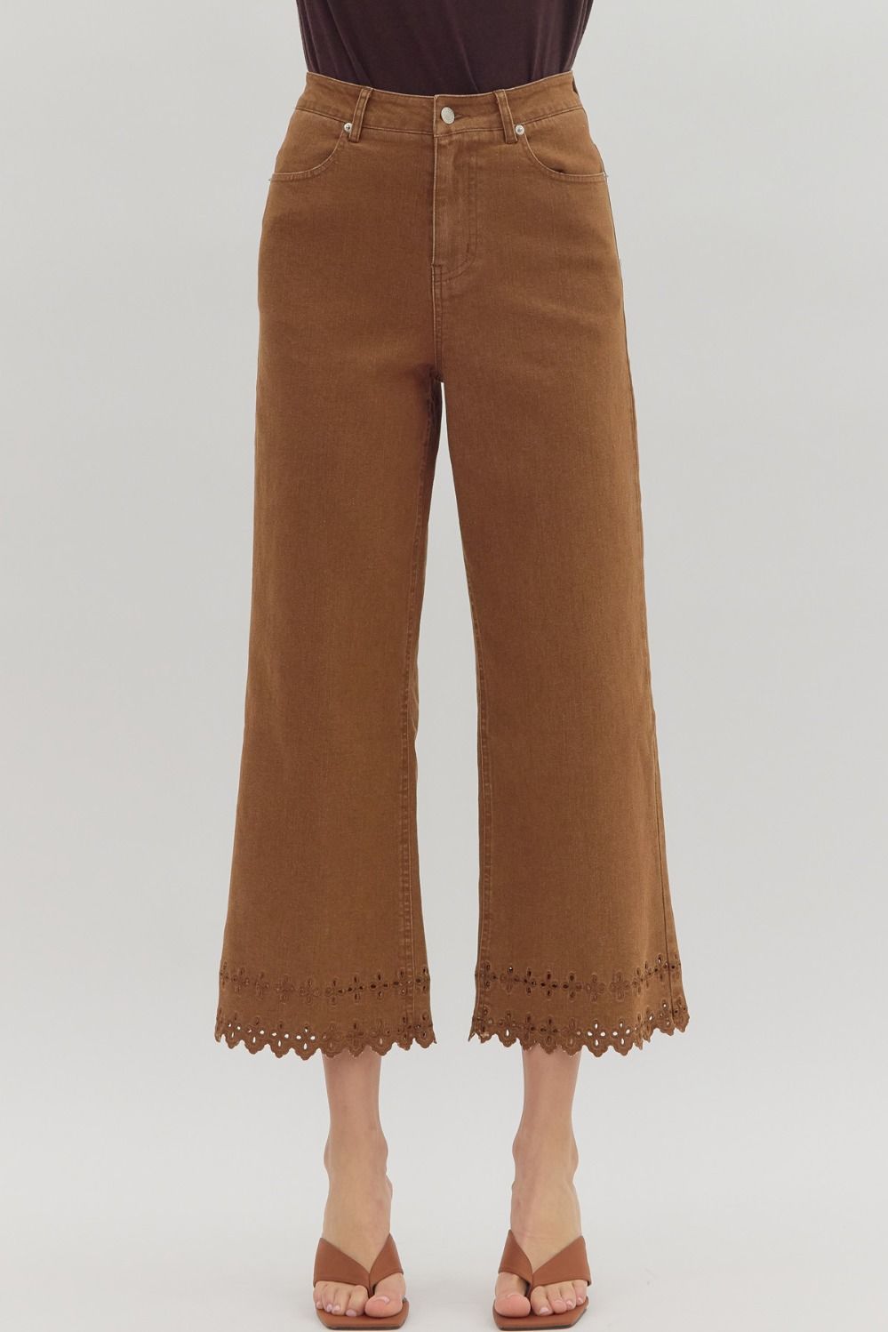 "Dixie" Eyelet denim pants