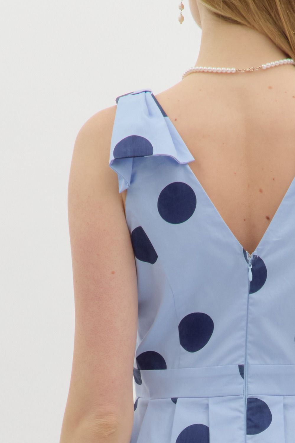 "Perfect Polka" Navy Blue Dot Midi Dress