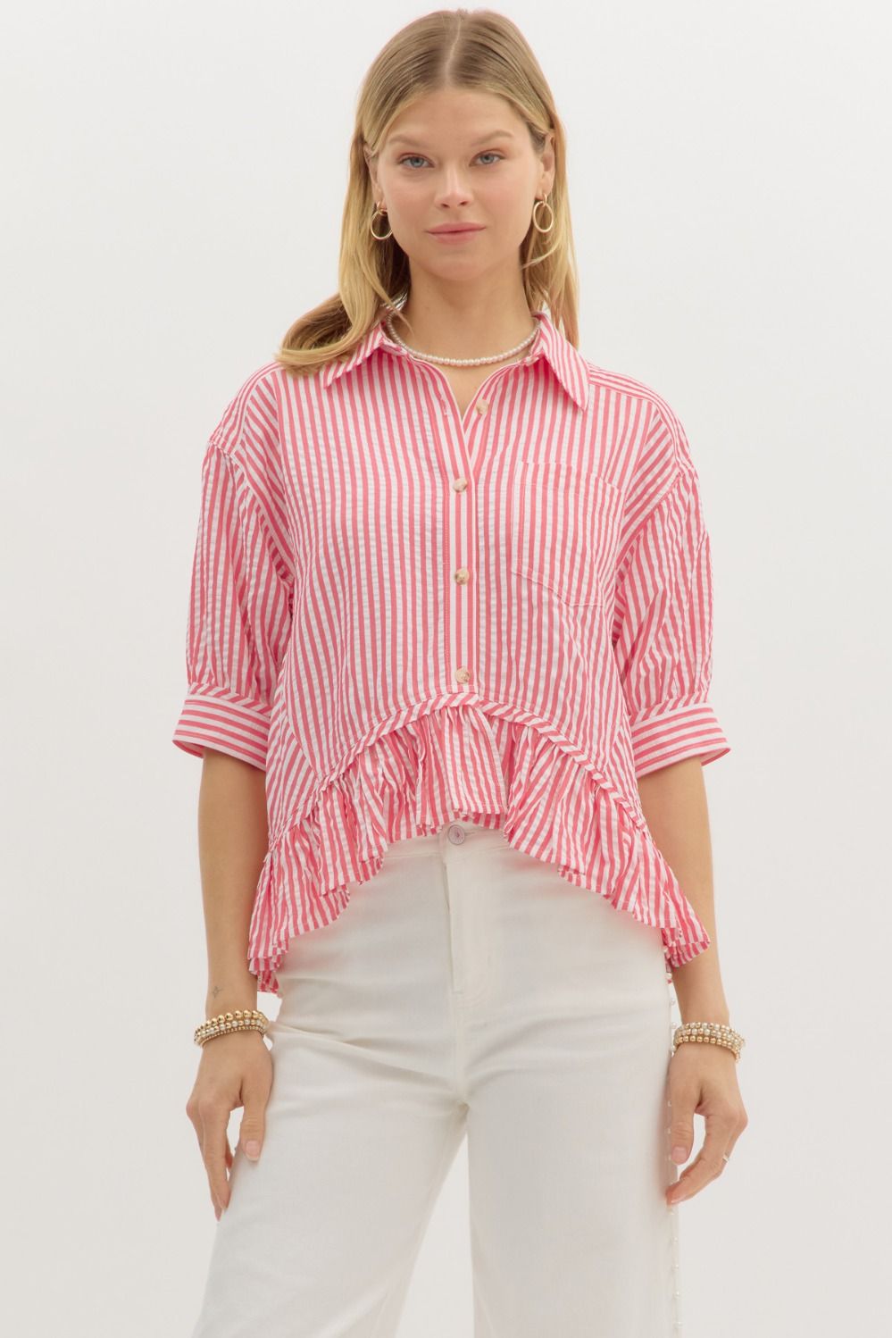 "Sarah" Striped Lightweight Top (multiple colors)
