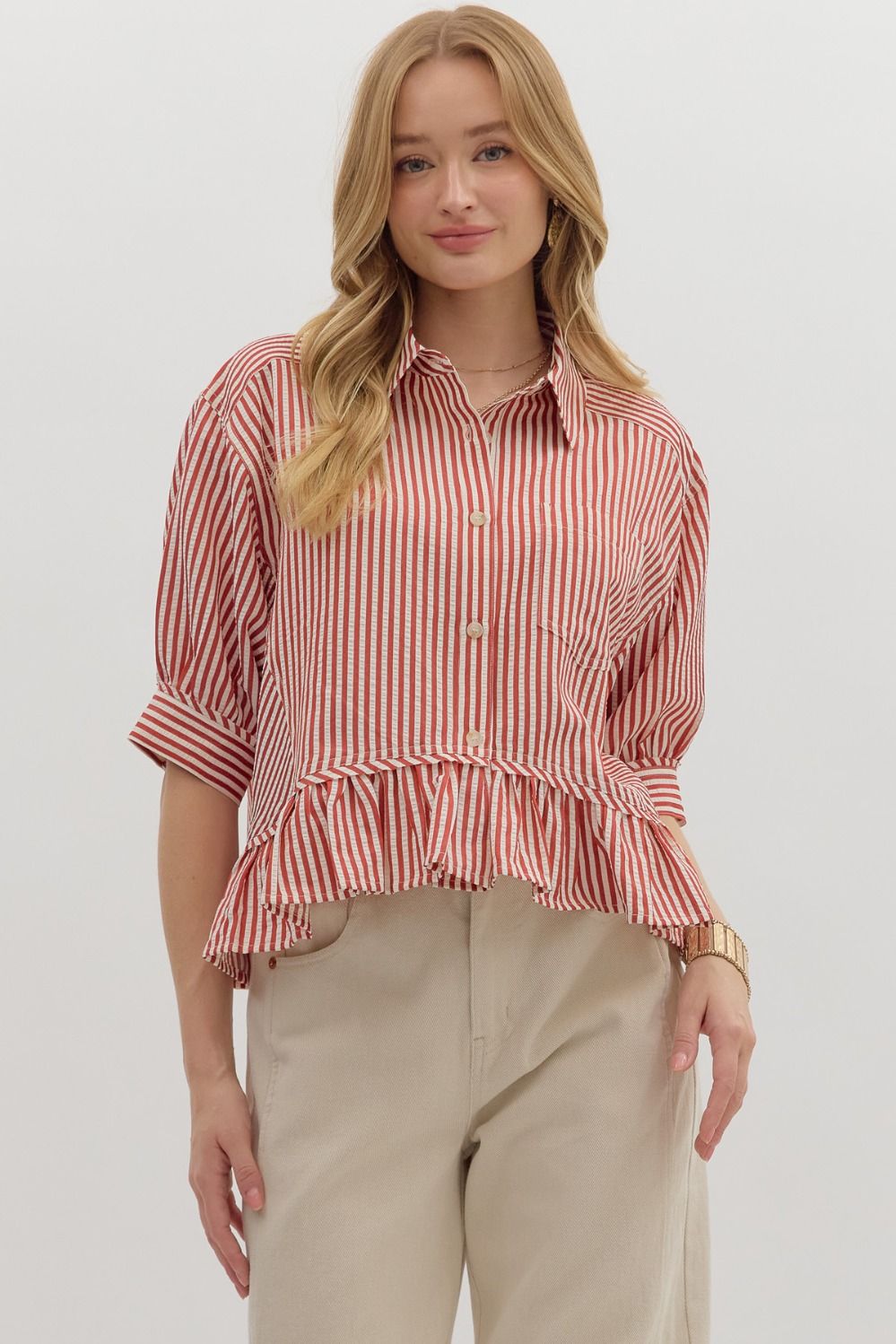 "Sarah" Striped Lightweight Top (multiple colors)