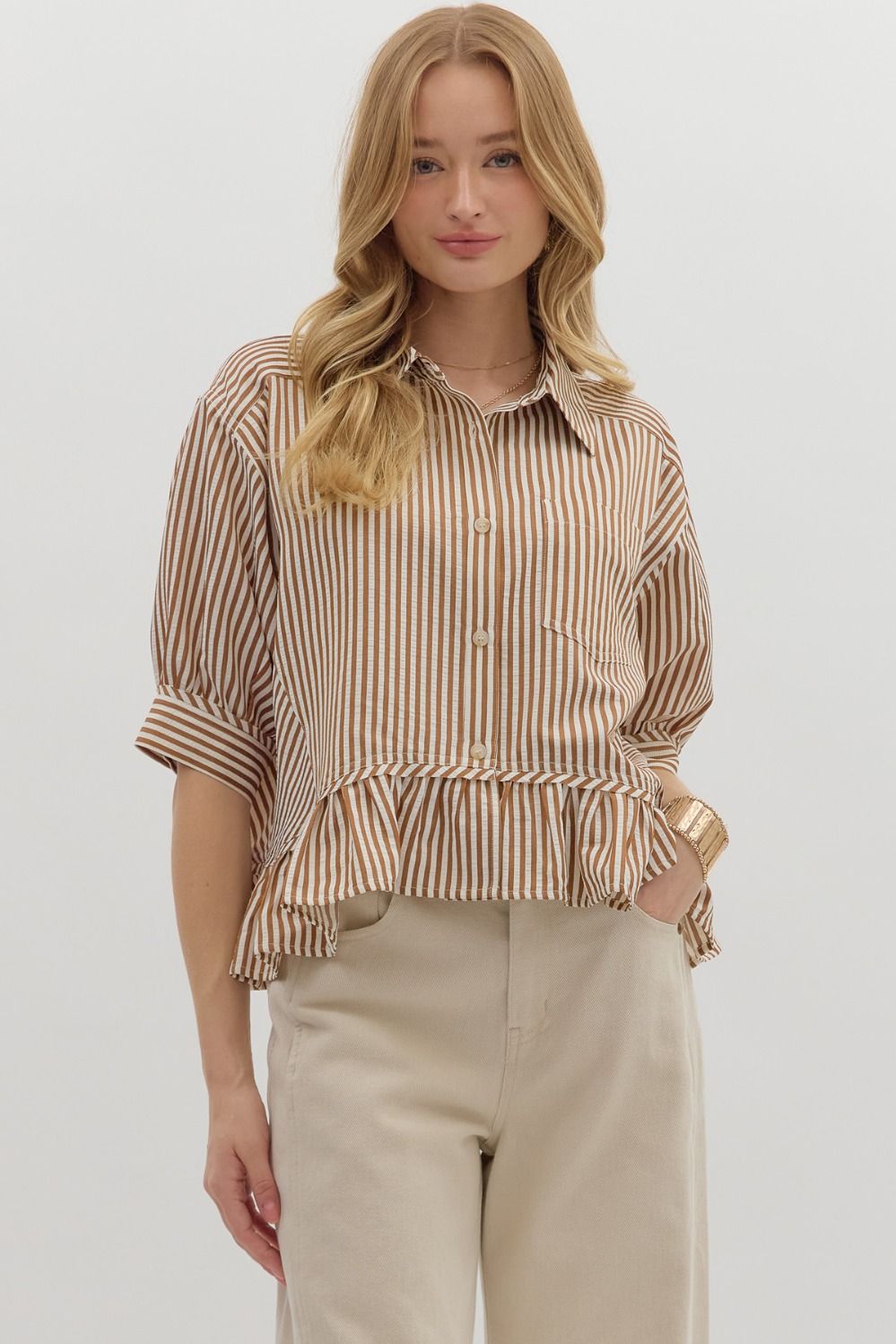 "Sarah" Striped Lightweight Top (multiple colors)