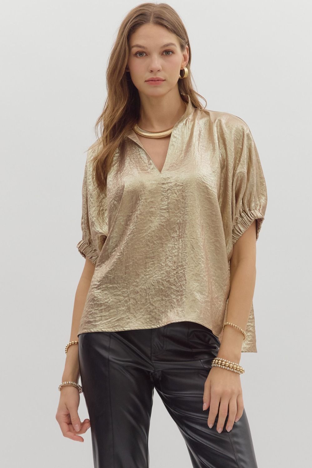 "Shimmer" Metallic Top