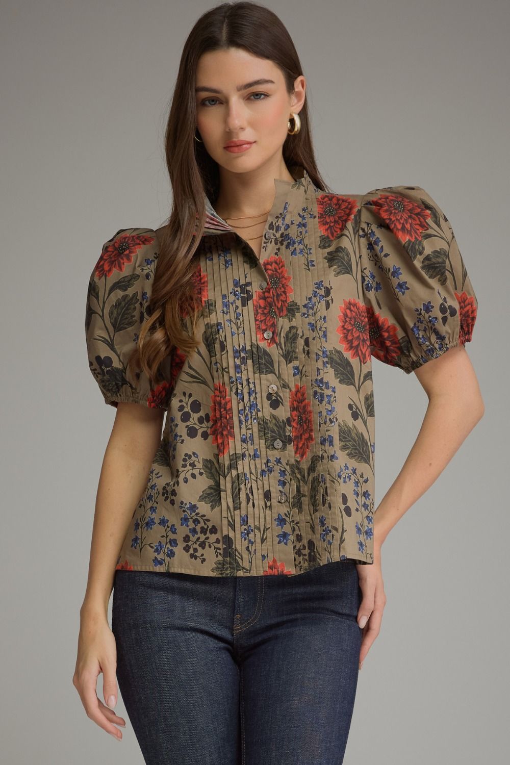 "Vicky" Floral Puff Sleeve Blouse