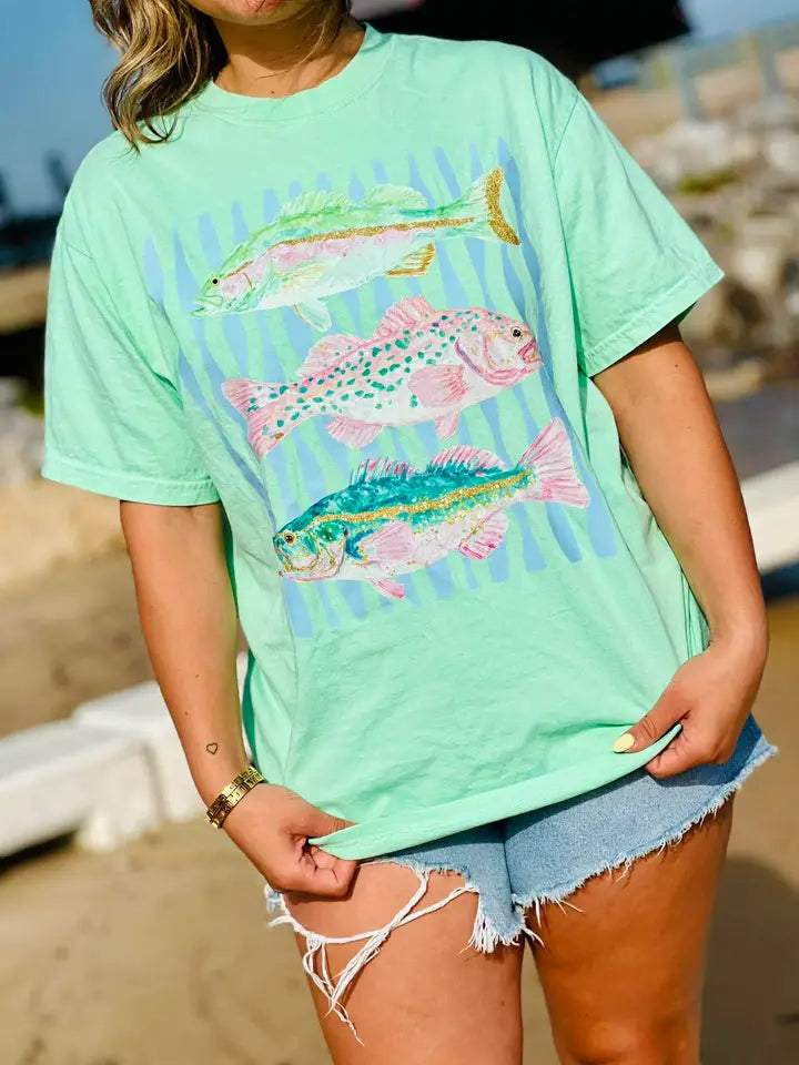 "Here Fishy" Trio Tee