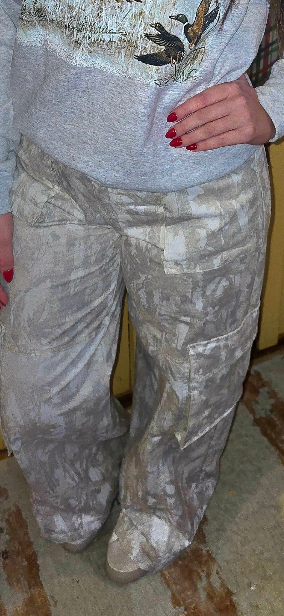 "Hello Deer" Muted Camo Cargo Pants