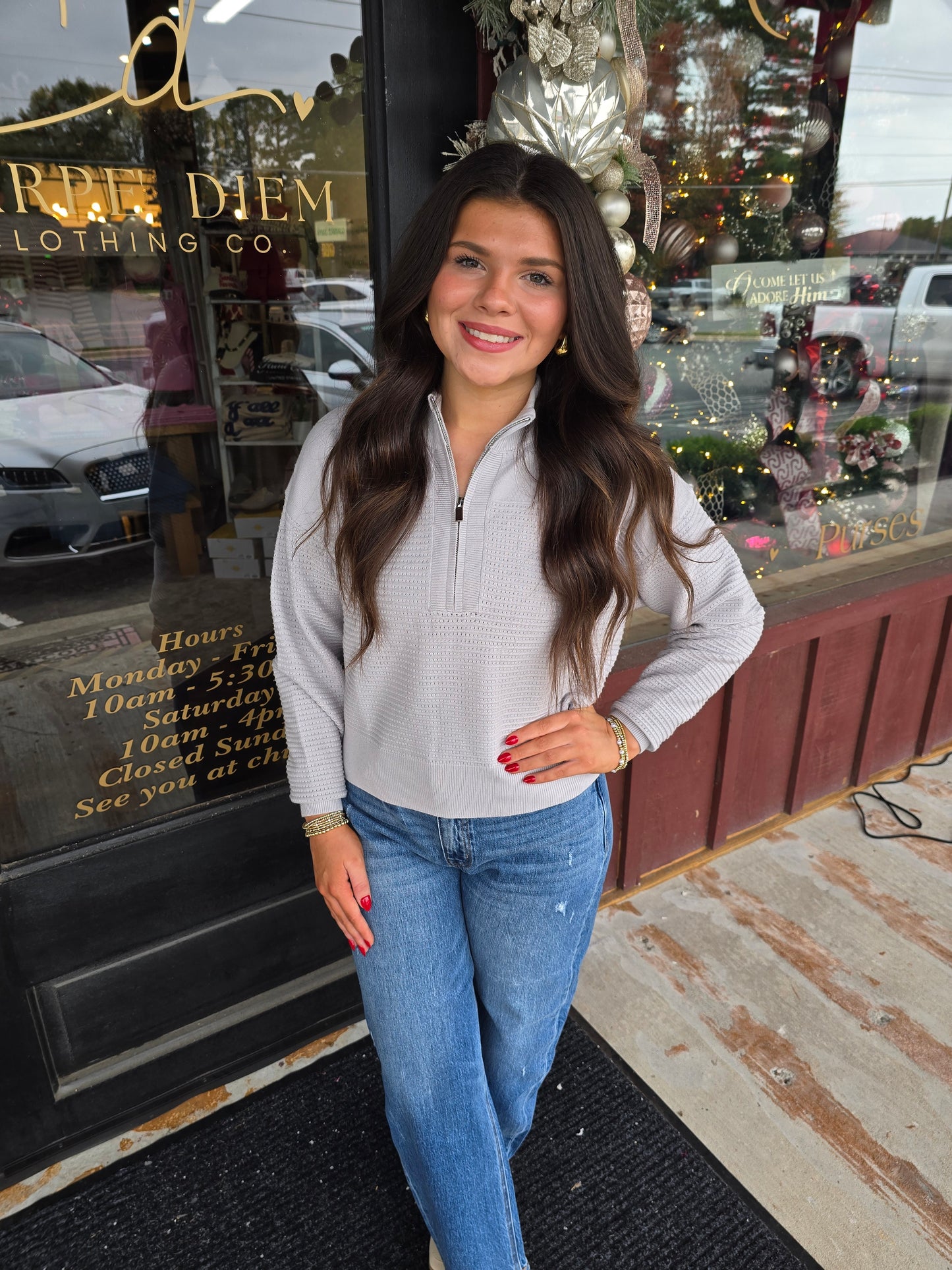 "So Chill" Half Zip Textured Sweater (multiple colors)