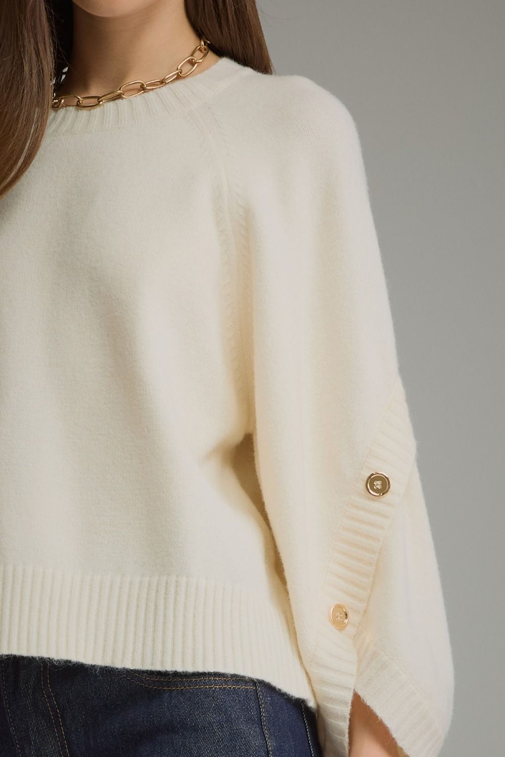 "Emily" Knit Poncho Sleeve Sweater