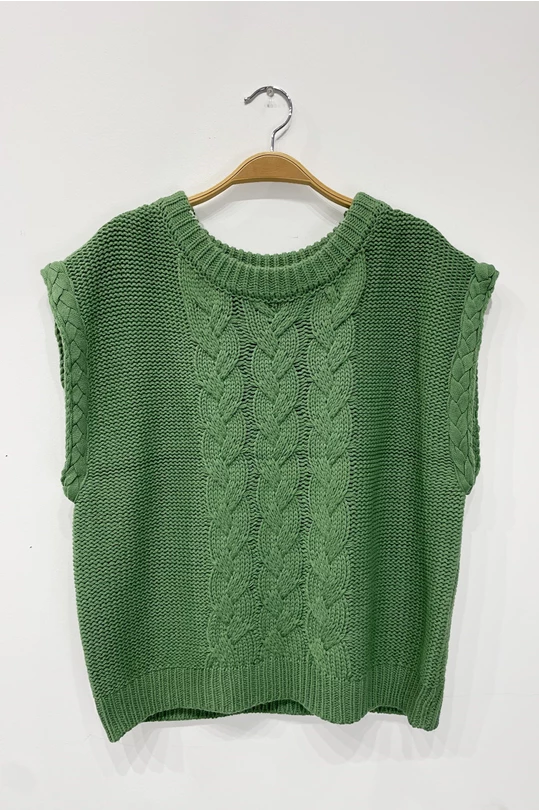 "Ivy Mae" cable knit sweater vest