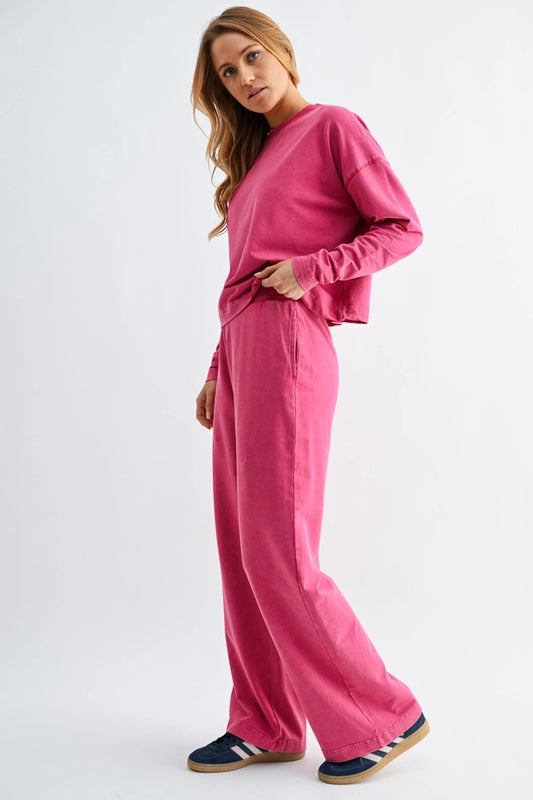 Mono B "Plum Perfect" Pink Mineral Wash Lounge Set